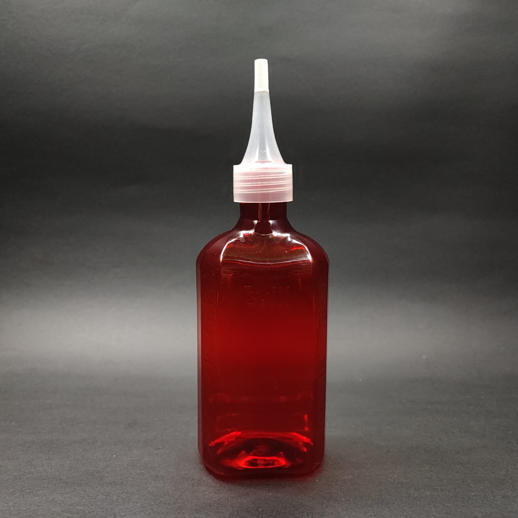 200 Cc Ölçekli Pet Şişe - Şeffaf Akıtıcı Sivri Kapaklı - 200 Ml Ve Oz Ölçülü Kırmızı Pet Şişe