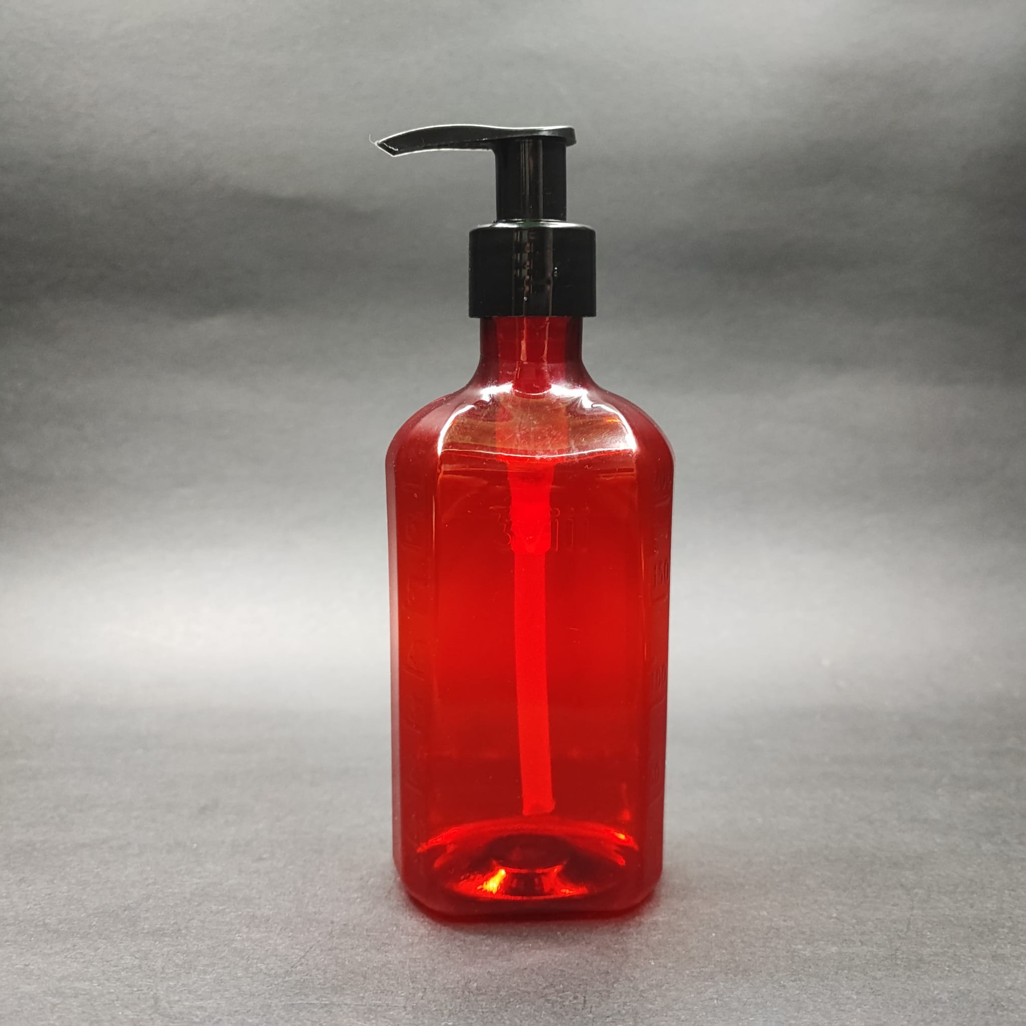 200 Cc Ölçekli Pet Şişe - Siyah Sıvı Sabun Pompalı - 200 Ml Ve Oz Ölçülü Kırmızı Pet Şişe