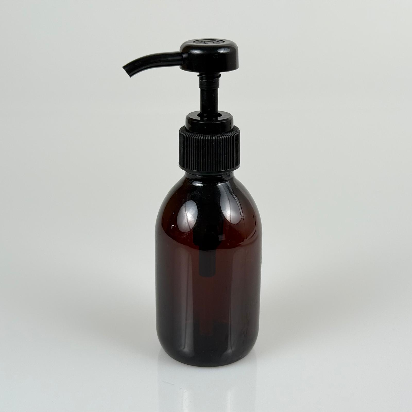 200 Cc Pet Amber Kahverengi Oval Model Şişe - Siyah Dozaj Pompalı (Her Basmada 4 Cc Sıvı Atar)  - 200 Ml Pompalı Şişe - Şurup, Şampuan, Krem Gibi Yoğun Kıvamlı Sıvılarda Kullanılır