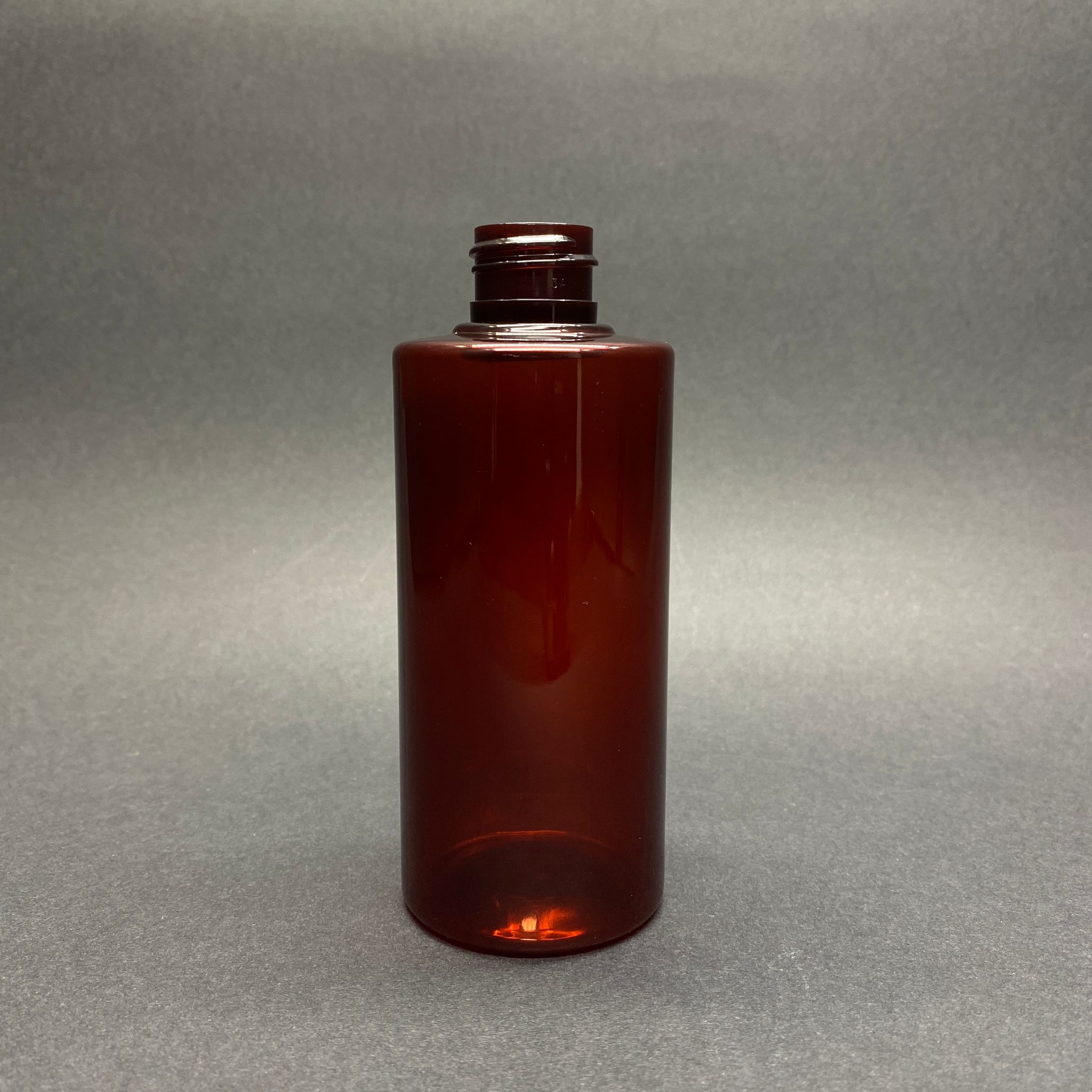 200 Cc Silindir Keskin Küt Model Sert (27 Gr) Pet Şişe - Kapaksız - Ağız Çapı 24 Mm - Amber
