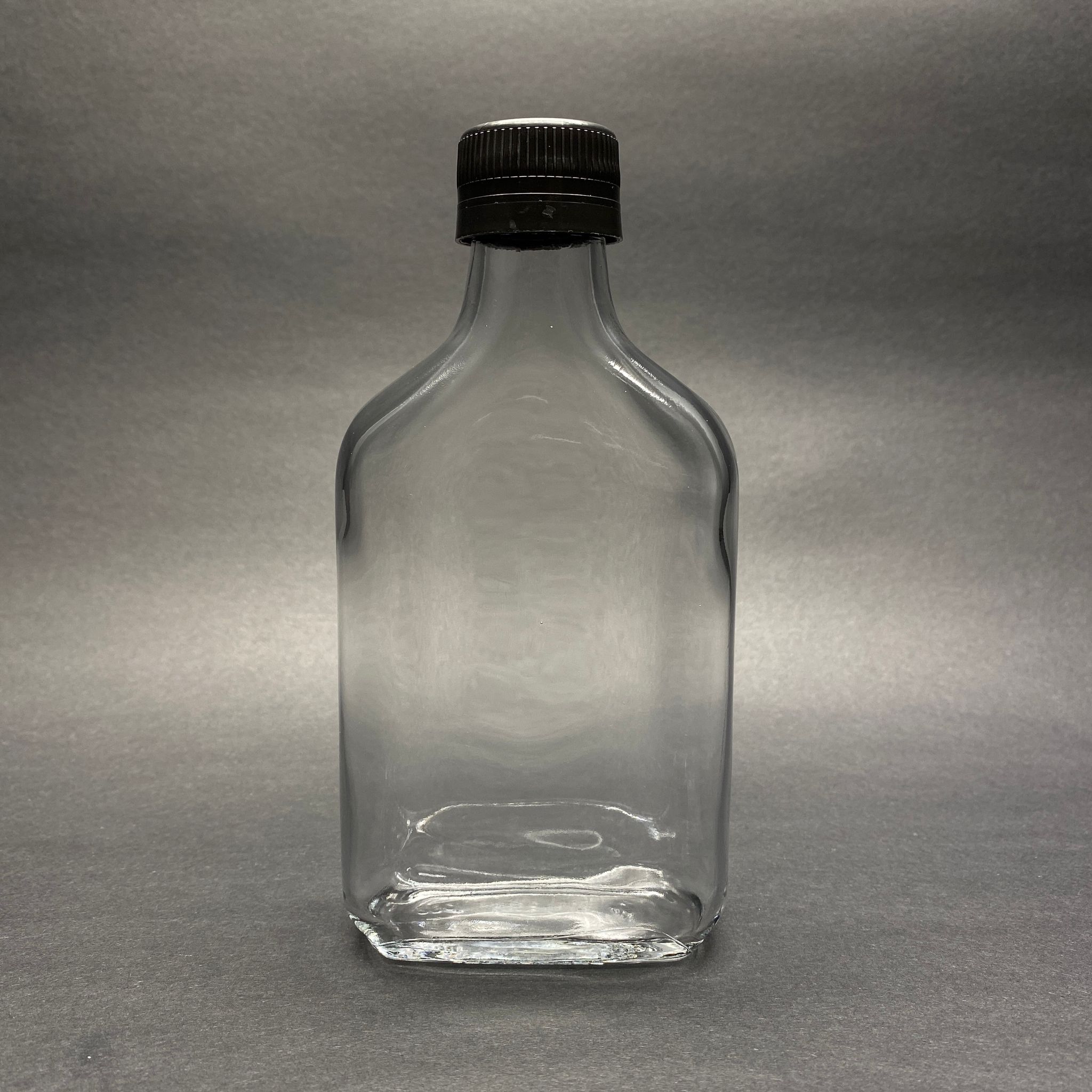200 Cc Yassı Cam Cold Brew Şişe - Soğuk Kahve Şişesi -  Contalı Etekli Siyah Kapaklı - 200 Ml Yassı Cam Şişe