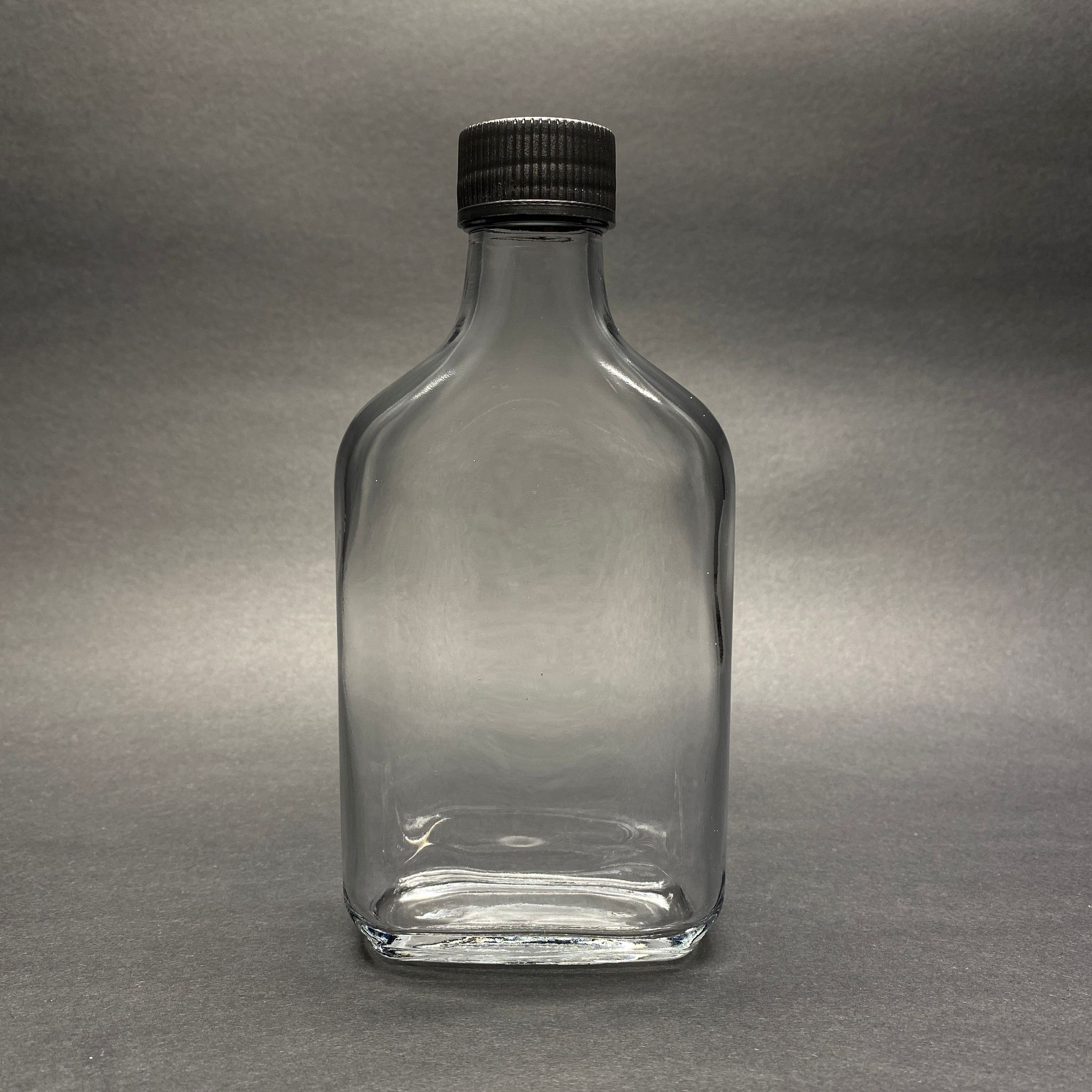 200 Cc Yassı Cam Cold Brew Şişe - Soğuk Kahve Şişesi -  Contalı Siyah Kapaklı - 200 Ml Yassı Cam Şişe