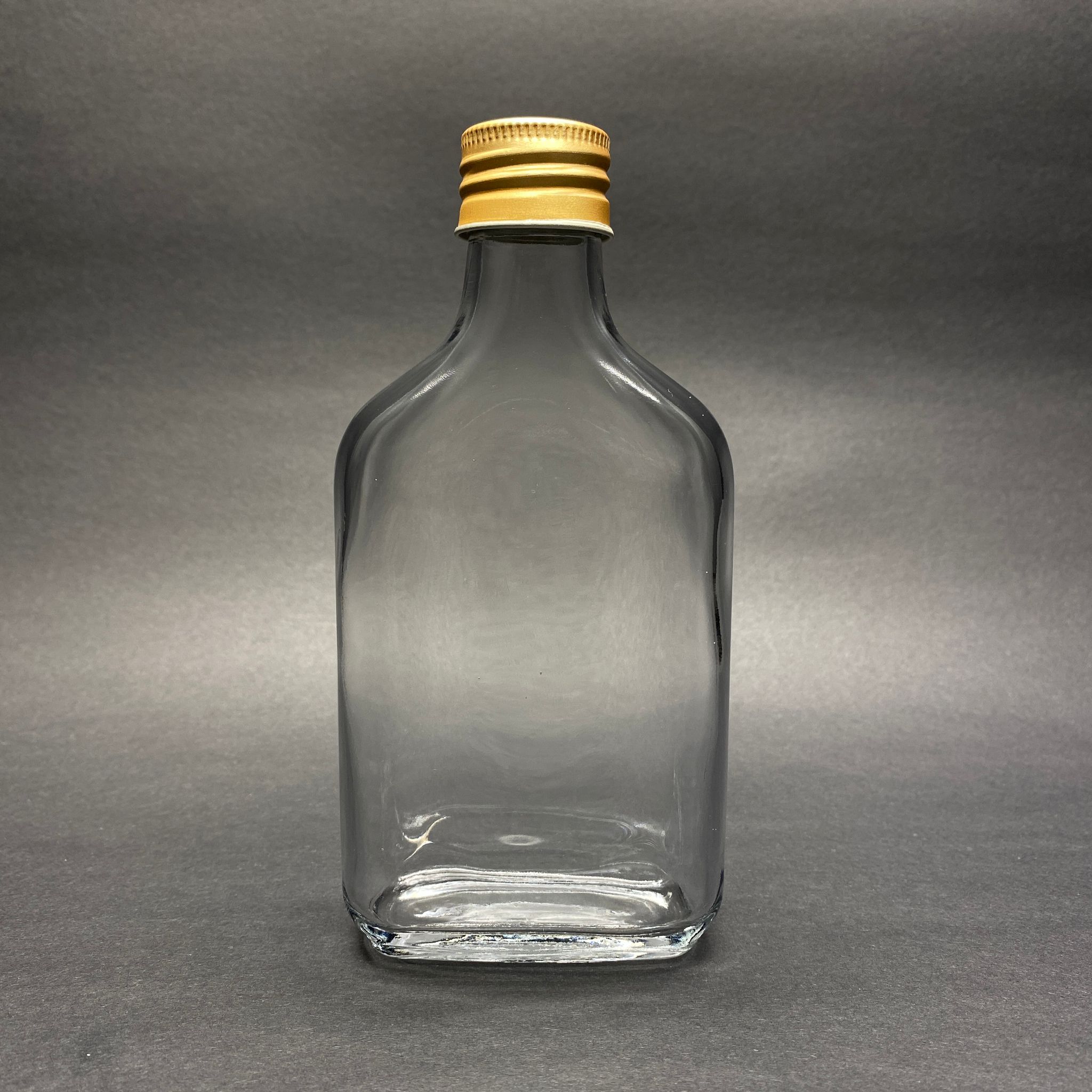 200 Cc Yassı Cam Şişe - Gold Metal Alüminyum Kapaklı - 200 Ml Cam Şişe - Soğuk Kahve İçin Cold Brew Şişesi