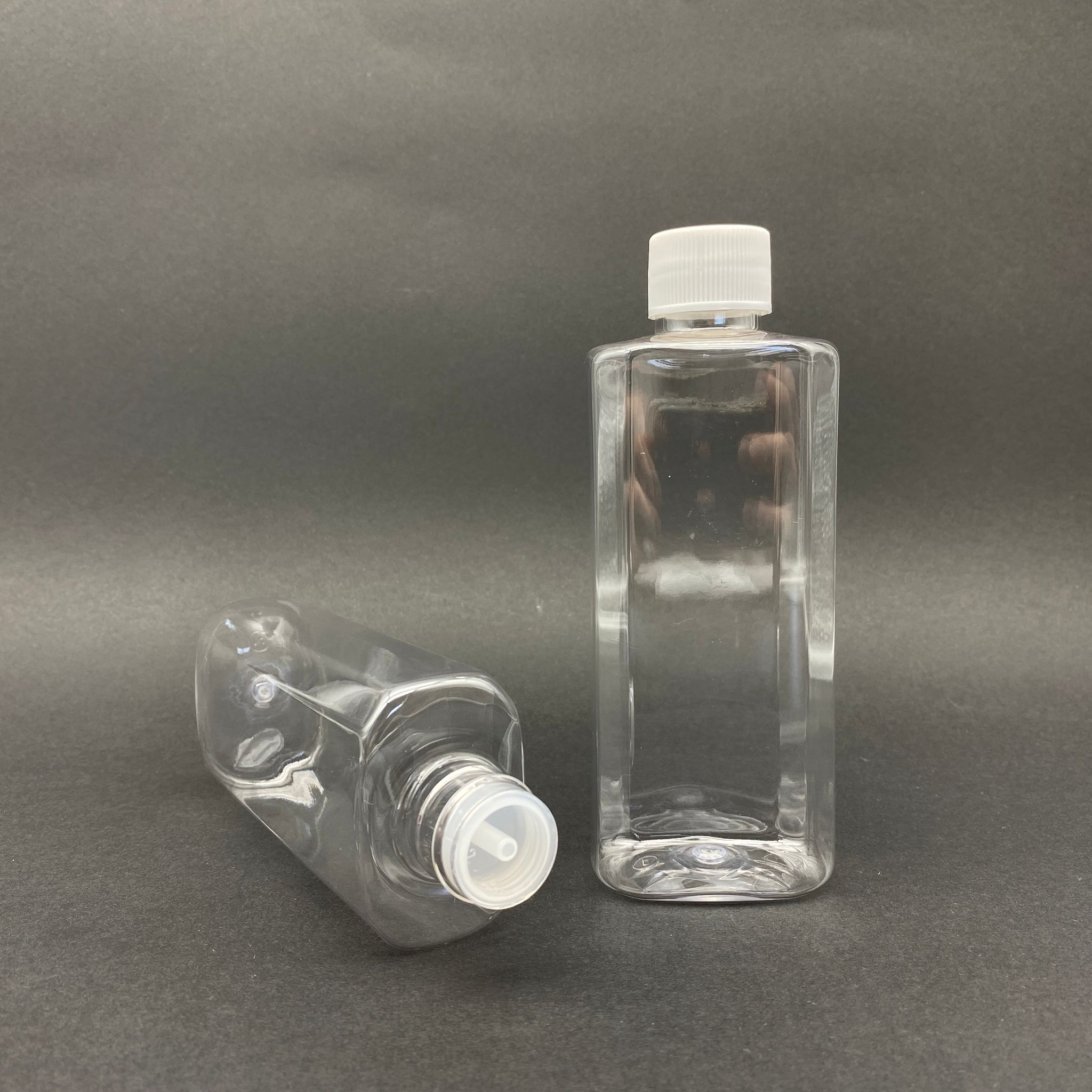 200 Cc Yassı Pet Şişe - Beyaz Kapaklı - Kolonya Tıpalı - 200 Ml Plastik Kolonya Şişesi
