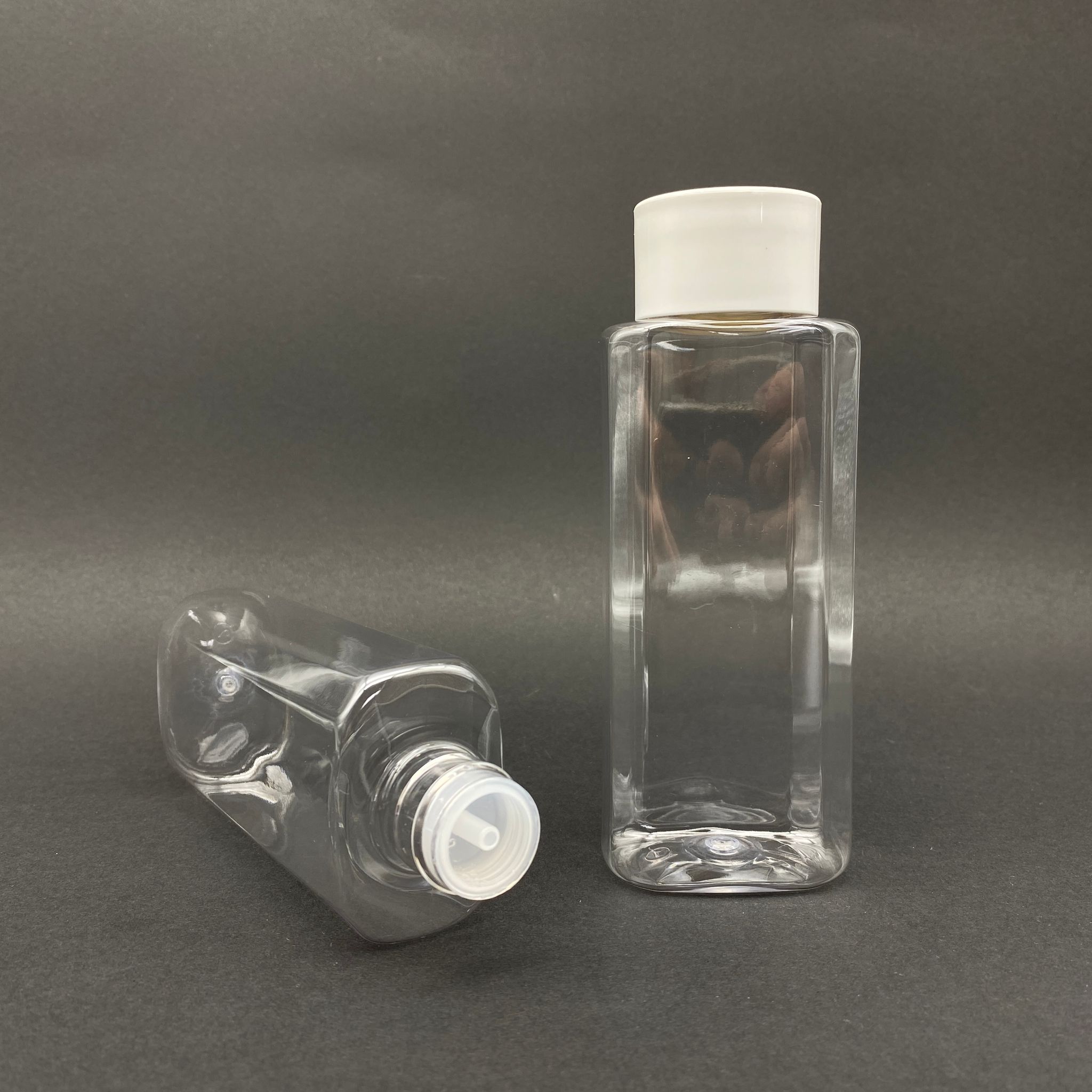 200 Cc Yassı Pet Şişe - Beyaz Kolonya Kapaklı - Kolonya Tıpalı - 200 Ml Plastik Kolonya Şişesi