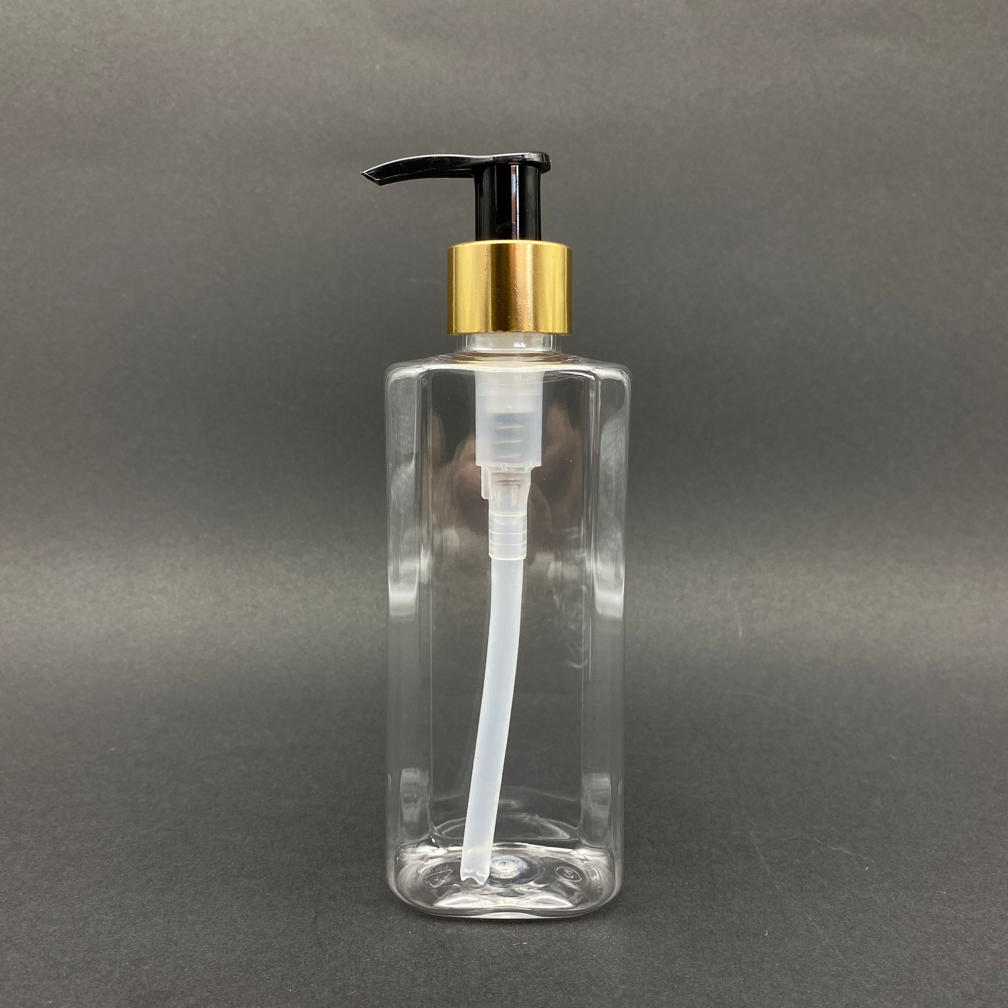 200 Cc Yassı Pet Şişe - Gold Pompalı - 200 Ml Pompalı Plastik Şişe