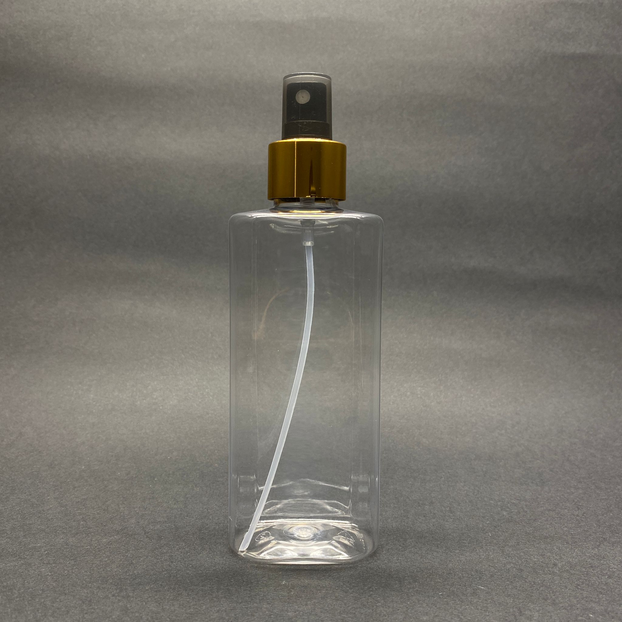 200 Cc Yassı Pet Şişe - Gold Spreyli - 200 Ml Spreyli Plastik Şişe
