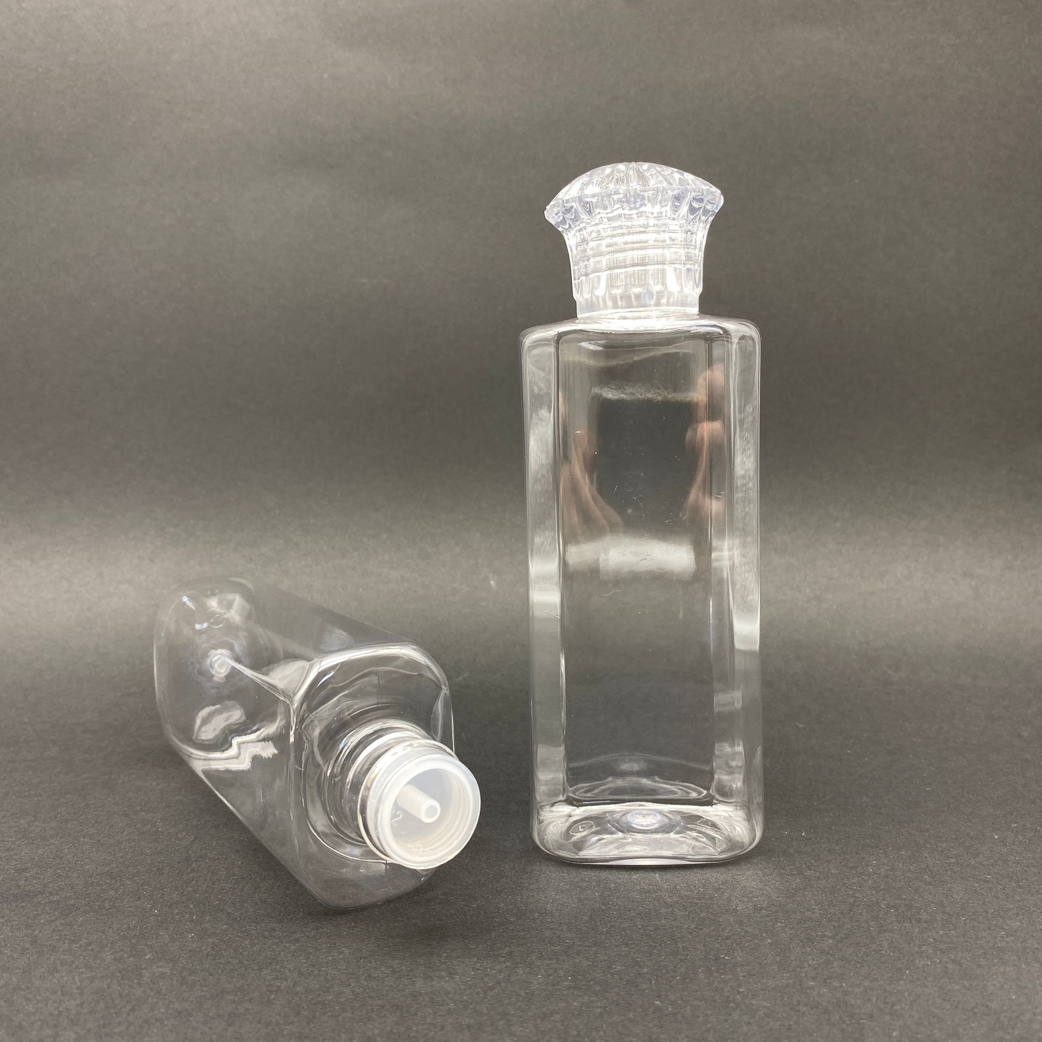 200 Cc Yassı Pet Şişe - Kristal Kapaklı - Kolonya Tıpalı - 200 Ml Plastik Kolonya Şişesi