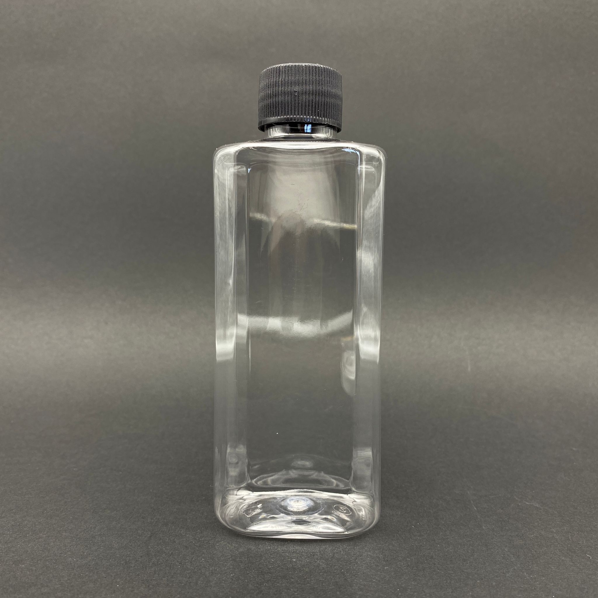 200 Cc Yassı Pet Şişe - Siyah Kapaklı - 200 Ml Kapaklı Plastik Şişe