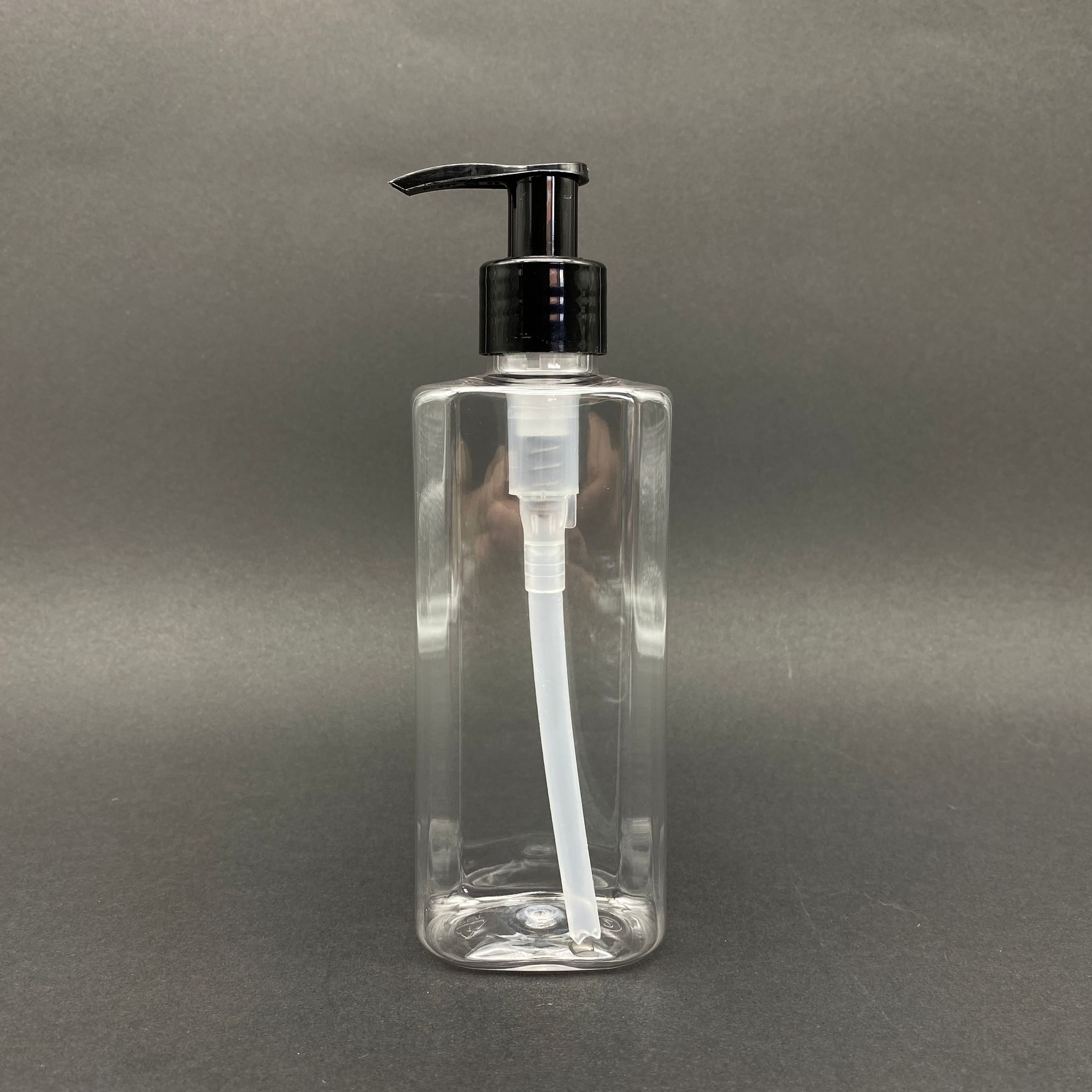 200 Cc Yassı Pet Şişe - Siyah Pompalı - 200 Ml Pompalı Plastik Şişe