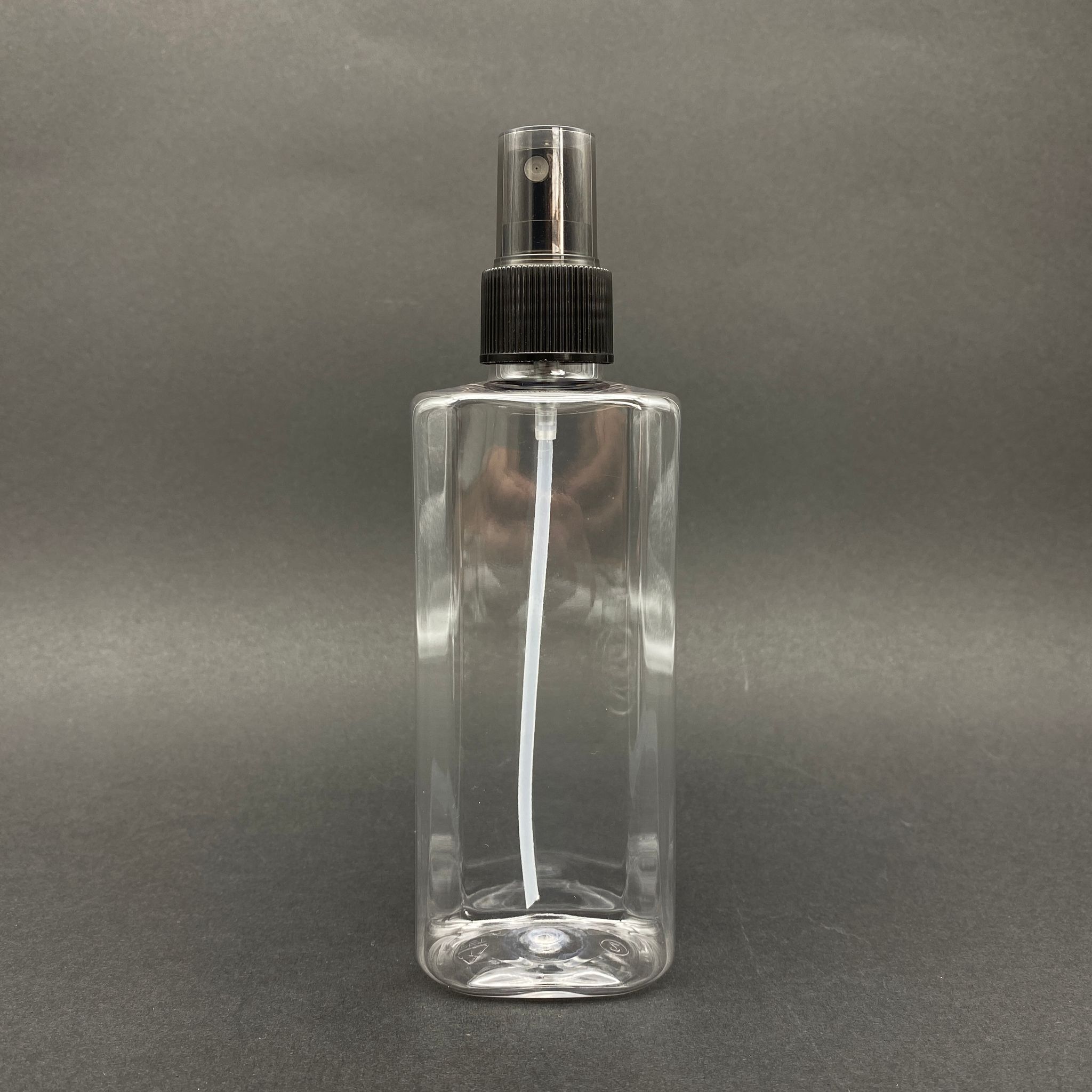 200 Cc Yassı Pet Şişe - Siyah Spreyli - 200 Ml Spreyli Plastik Şişe