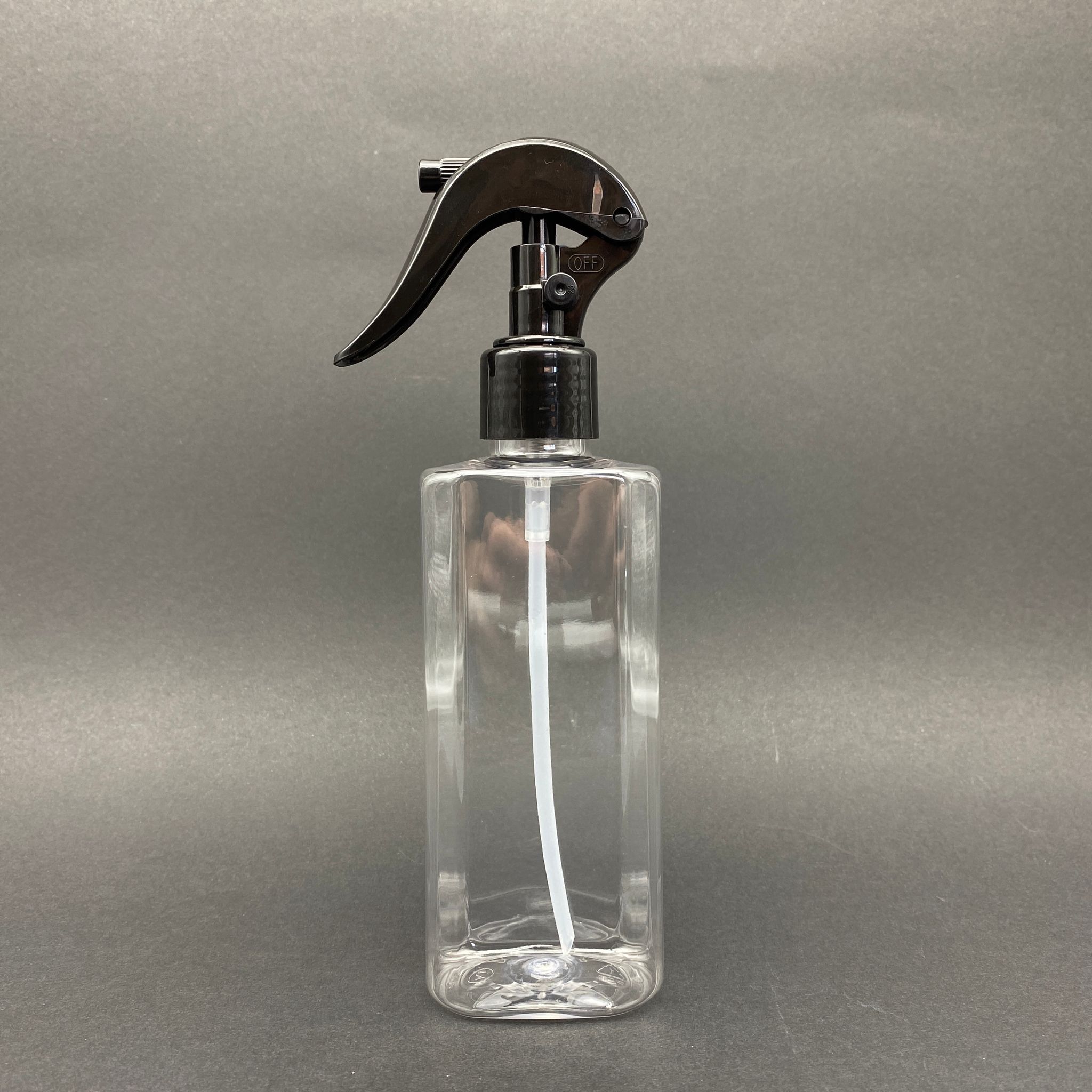 200 Cc Yassı Pet Şişe - Siyah Triger Spreyli - 200 Ml Spreyli Plastik Şişe