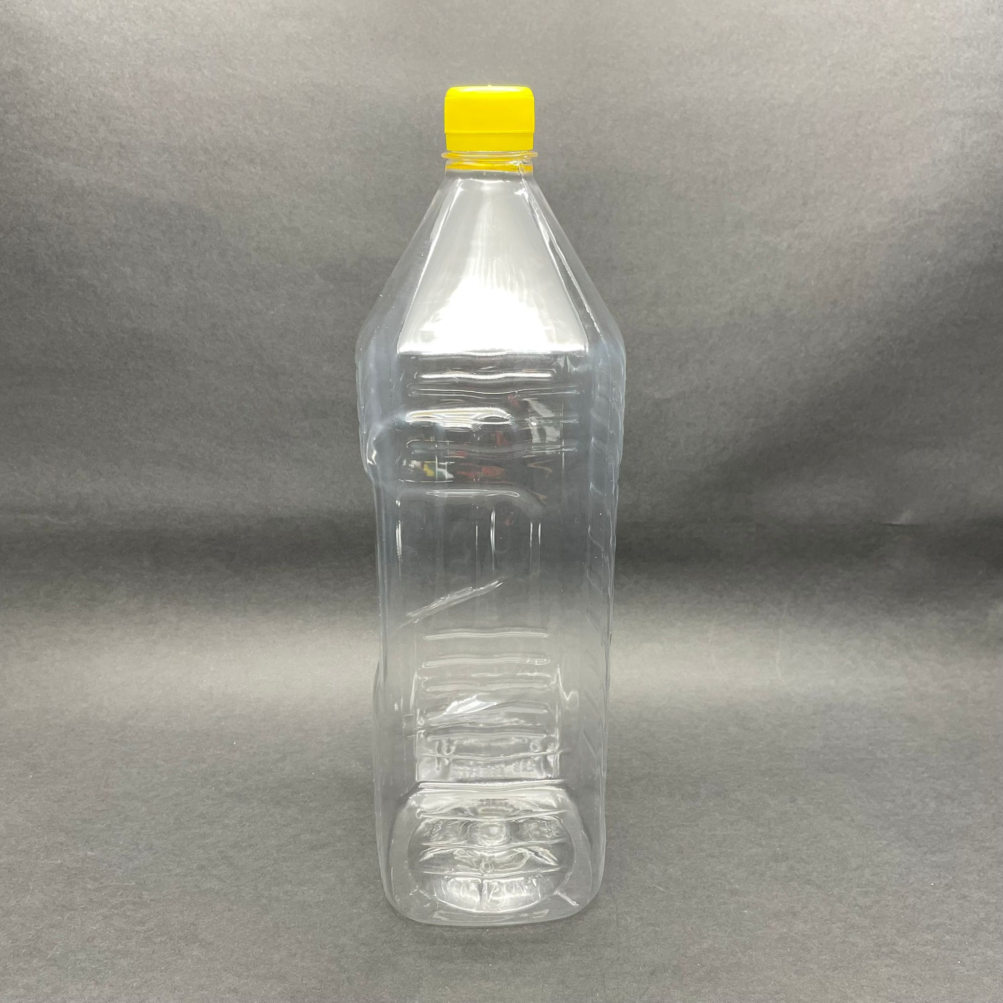 2000 Cc Köşeli Pet Şişe - Sarı Kilitli Kapaklı 2 Litre Köşeli Plastik Şişe - Zeytinyağ Şişesi