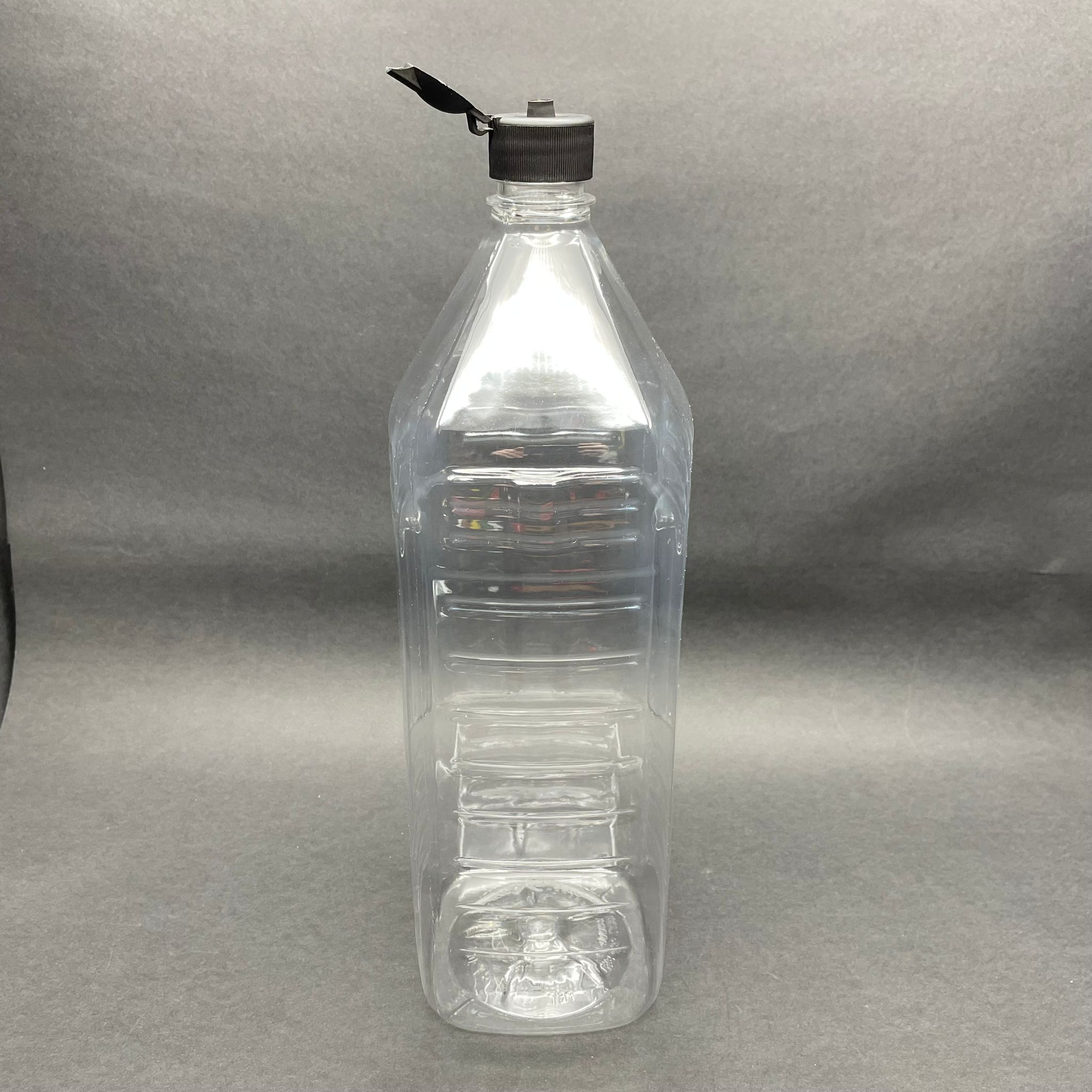 2000 Cc Köşeli Pet Şişe - Siyah Akıtıcılı Fliptop Kapaklı - 2 Litre Boş Pet Şişe - Açılır Kapanır Kapaklı - Nar Ekşisi, Sirke, Limon Vs İçin Boş Pet Şişe
