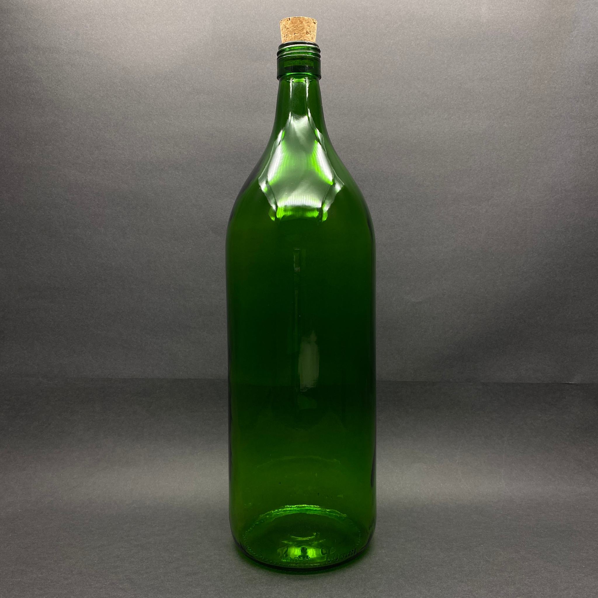 2000 Cc Yeşil Cam Şişe - Mantar Tıpalı - 2000 Ml Yağ Şişesi - Sirke Şişesi - 2 Litre Cam Şişe