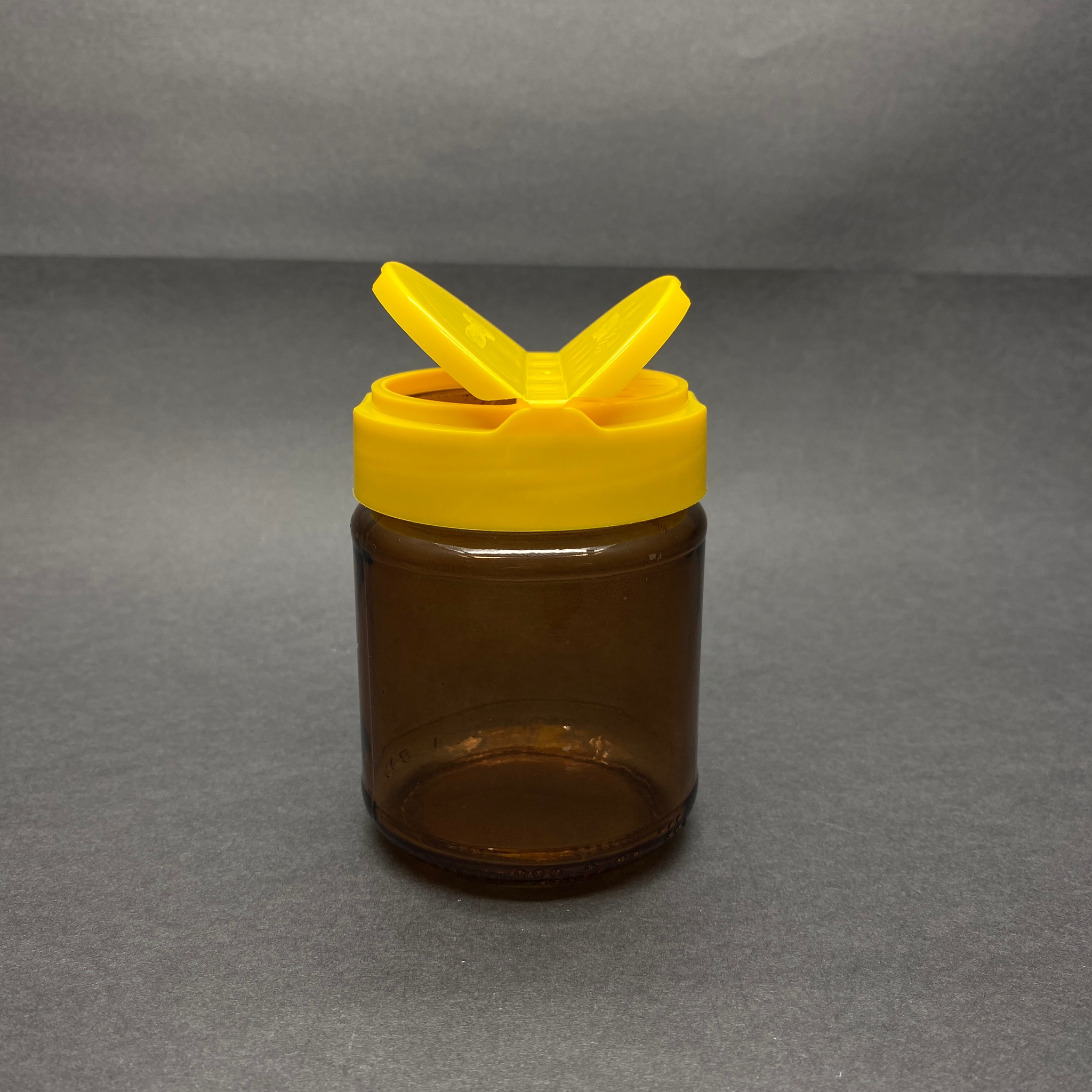 210 Cc Amber Cam Baharatlık Kavanoz - 210 Ml Baharat Kavanozu - Sarı Açılır Kapanır Kapaklı