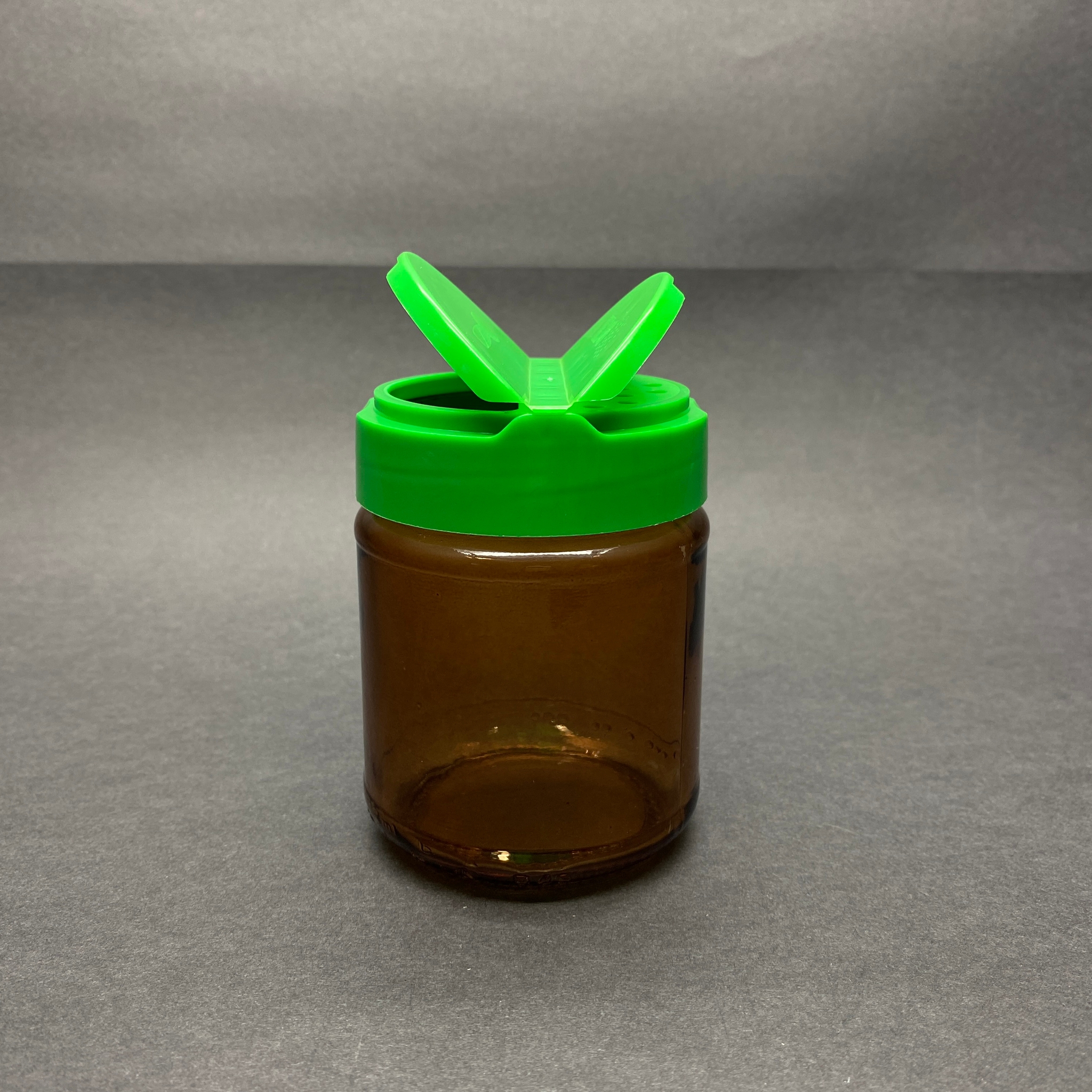 210 Cc Amber Cam Baharatlık Kavanoz - 210 Ml Baharat Kavanozu - Yeşil Açılır Kapanır Kapaklı
