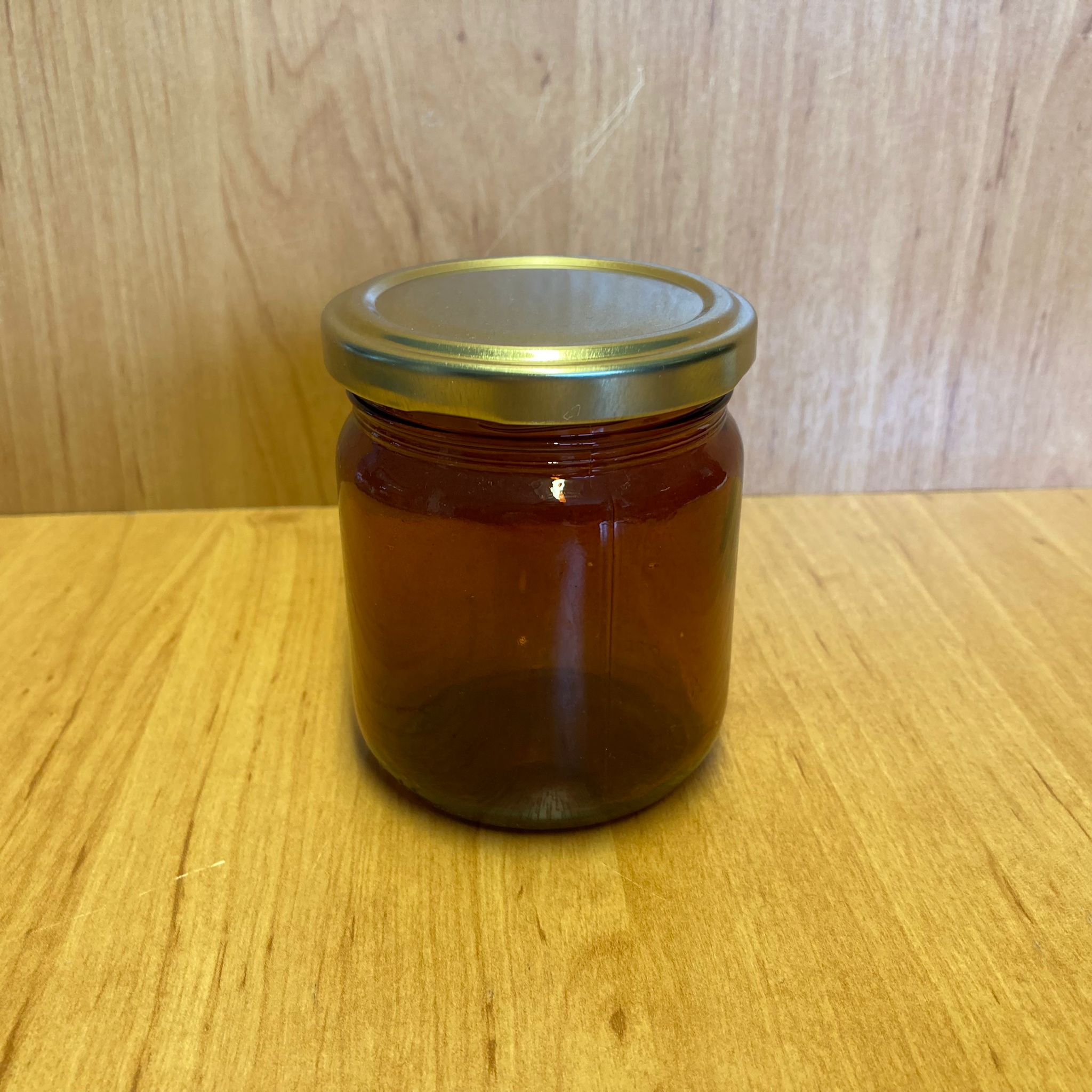 210 Cc Amber Cam Kavanoz - Gold Metal Kapaklı - 210 Ml Kahverengi Cam Kavanoz (Kargoda Çizilebilir - İadesi Yoktur)