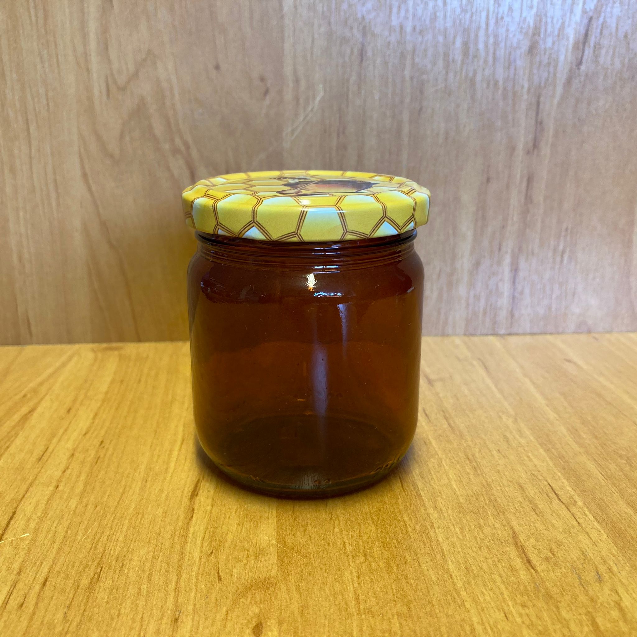 210 Cc Amber Cam Kavanoz - Petek Desen Metal Kapaklı - 210 Ml Kahverengi Cam Kavanoz (Kargoda Çizilebilir - İadesi Yoktur)