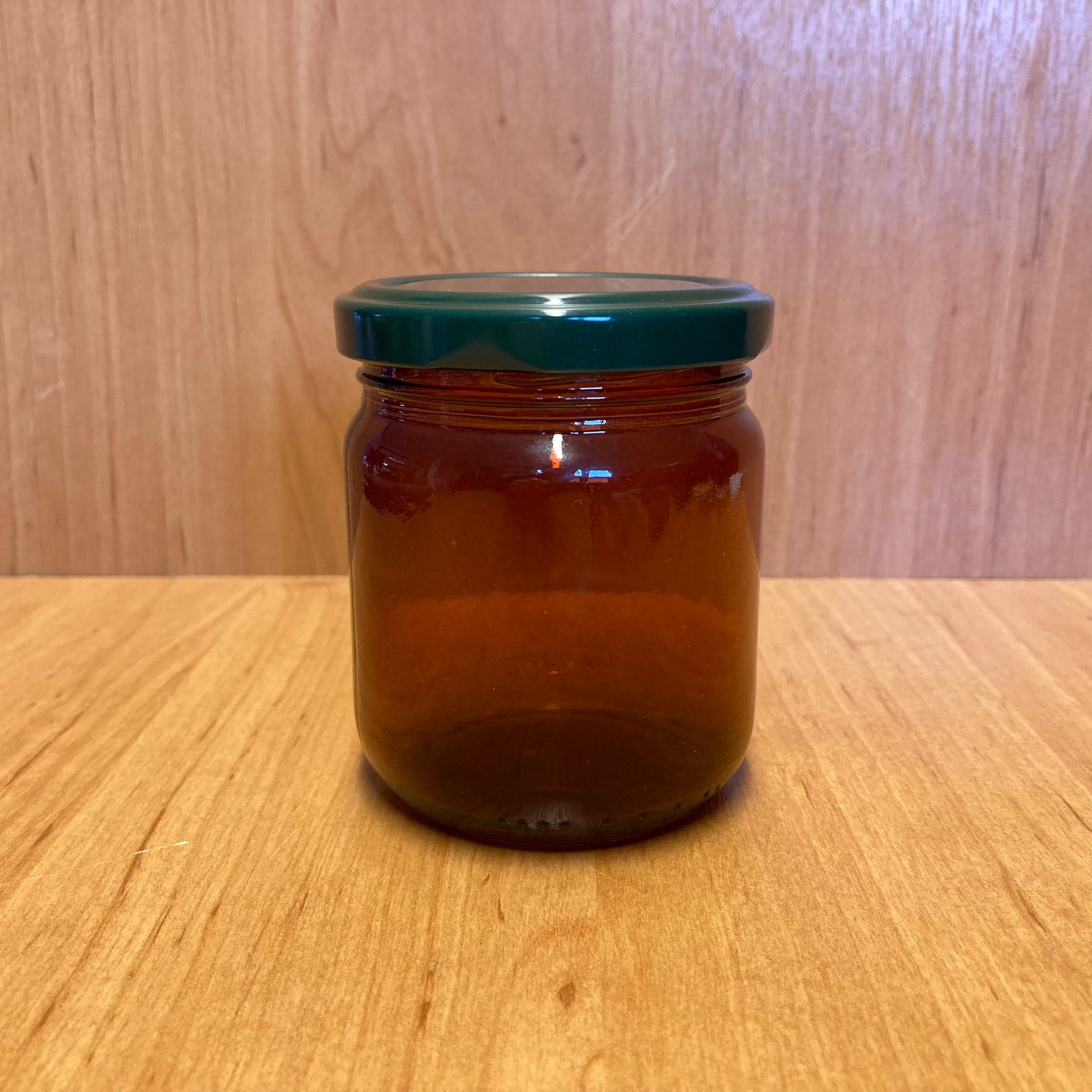210 Cc Amber Cam Kavanoz - Yeşil Metal Kapaklı - 210 Ml Kahverengi Cam Kavanoz (Kargoda Çizilebilir - İadesi Yoktur)