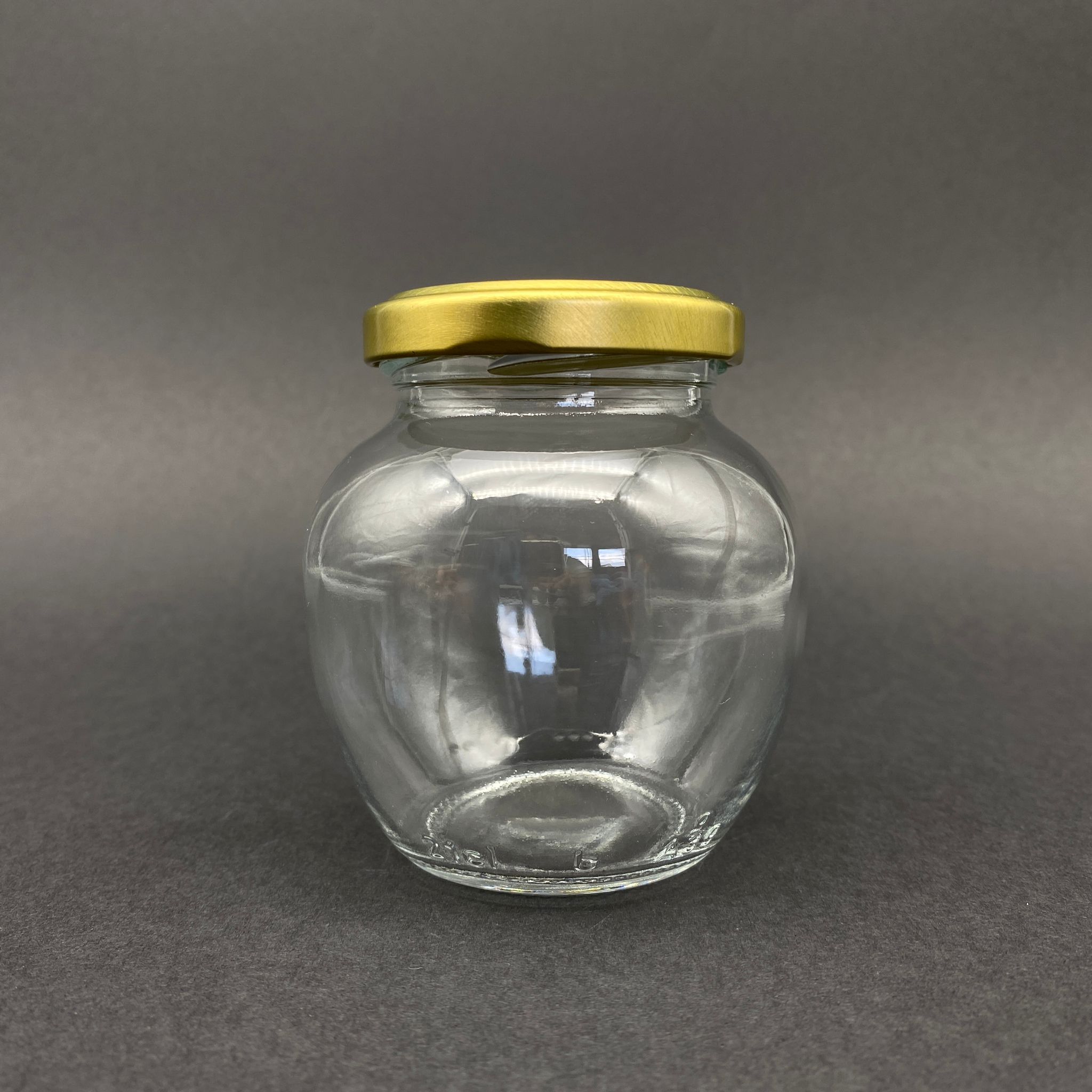 210 Cc Yumurta Kavanoz - Gold Metal Kapaklı - 210 Ml Oval Tip Cam Kavanoz