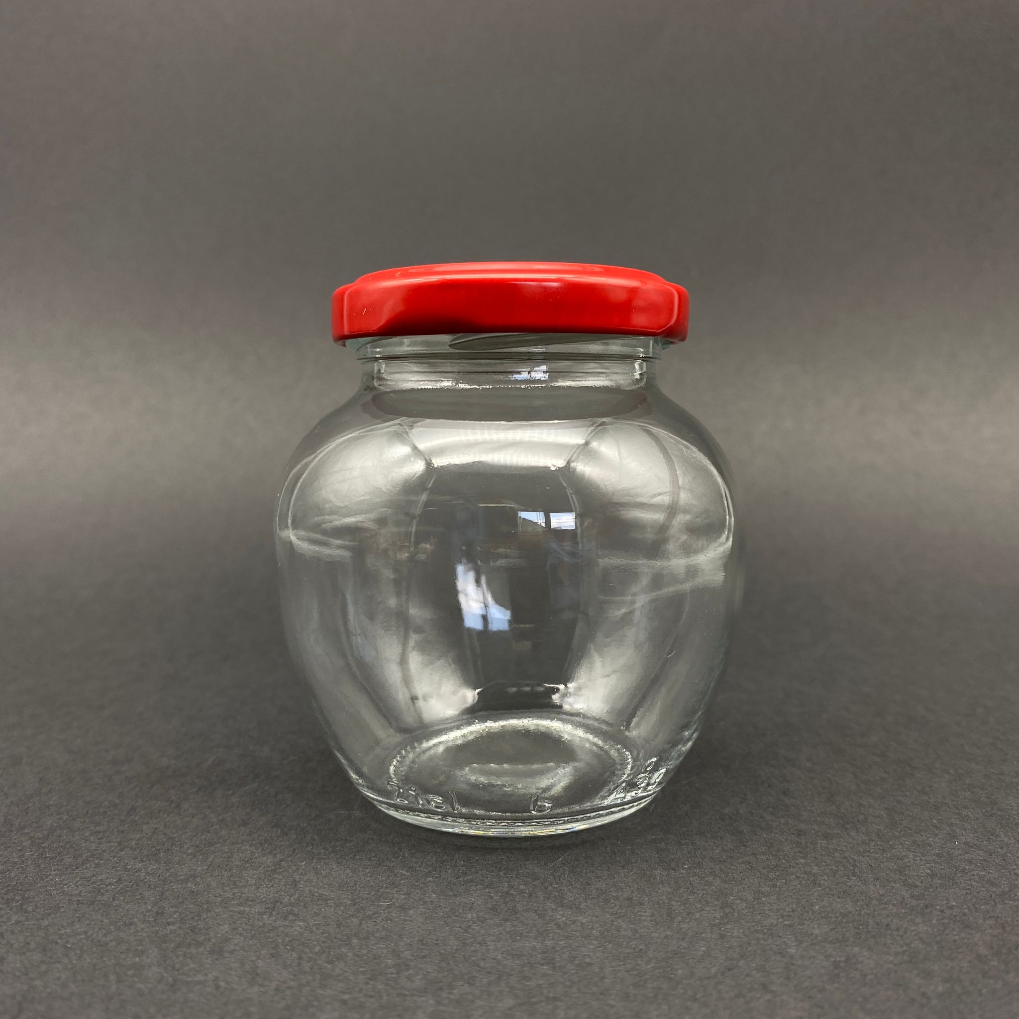 210 Cc Yumurta Kavanoz - Kırmızı Metal Kapaklı - 210 Ml Oval Tip Cam Kavanoz