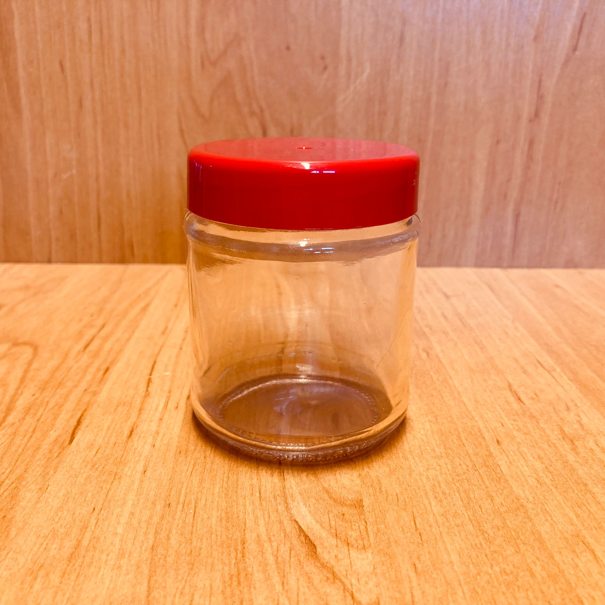 212 Cc Cam Kavanoz - Kırmızı Plastik Kapaklı - 212 Ml Cam Kavanoz