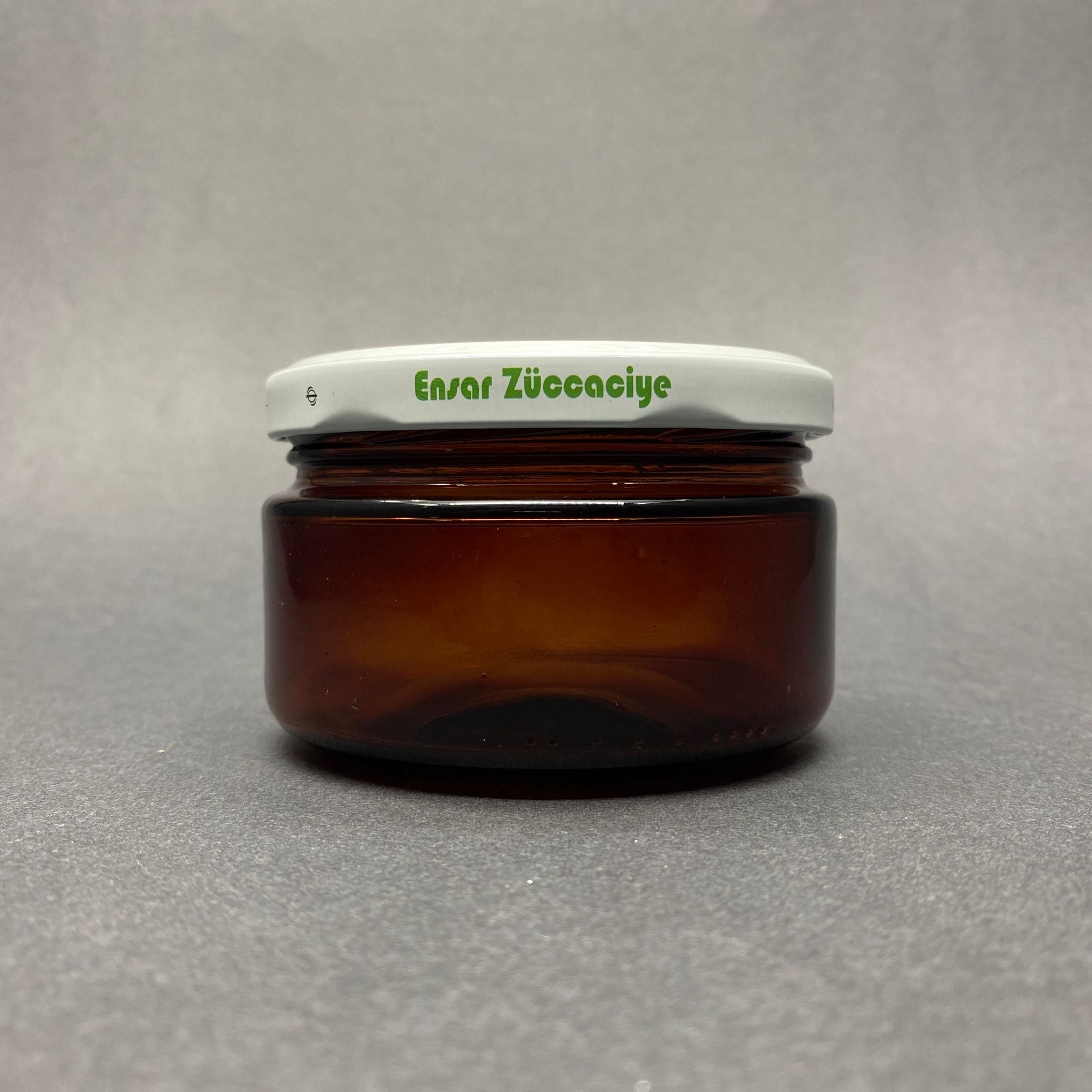 230 Cc Amber Cam Kavanoz - Sebze Desenli Metal Kapaklı - 230 Ml Cam Kavanoz