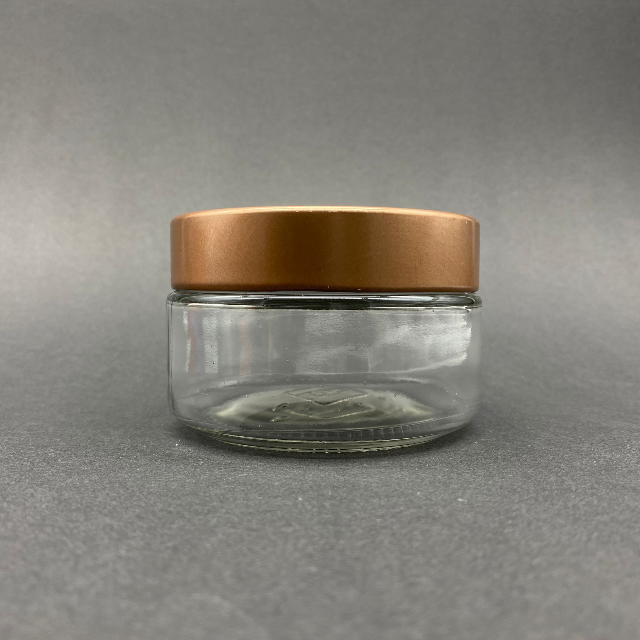 230 Cc Cam Kavanoz - Derin Bronz Lüks Metal Kapaklı - 230 Ml Cam Kavanoz - Geniş Magnolia Kavanozu