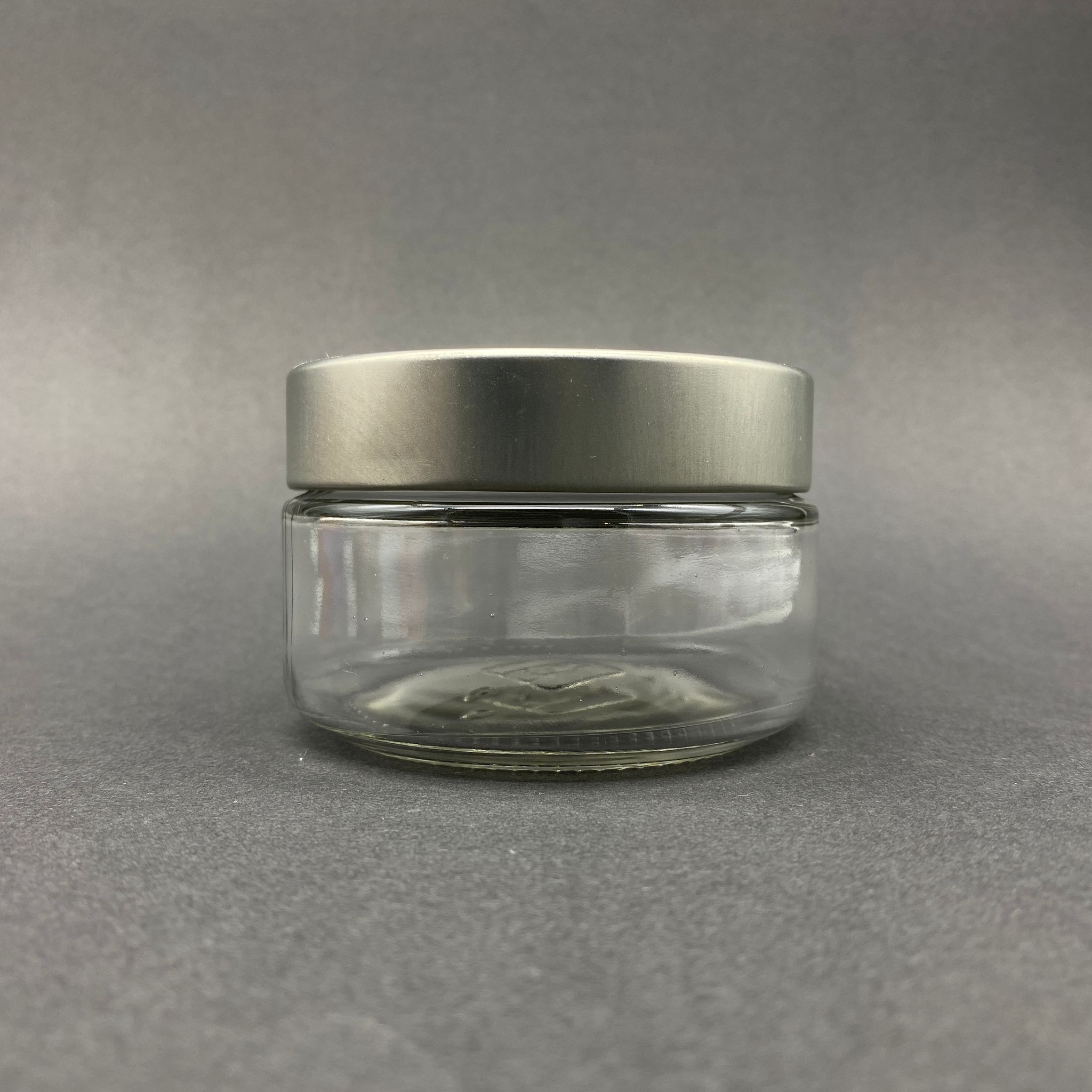 230 Cc Cam Kavanoz - Derin Gümüş Lüks Metal Kapaklı - 230 Ml Cam Kavanoz - Geniş Magnolia Kavanozu
