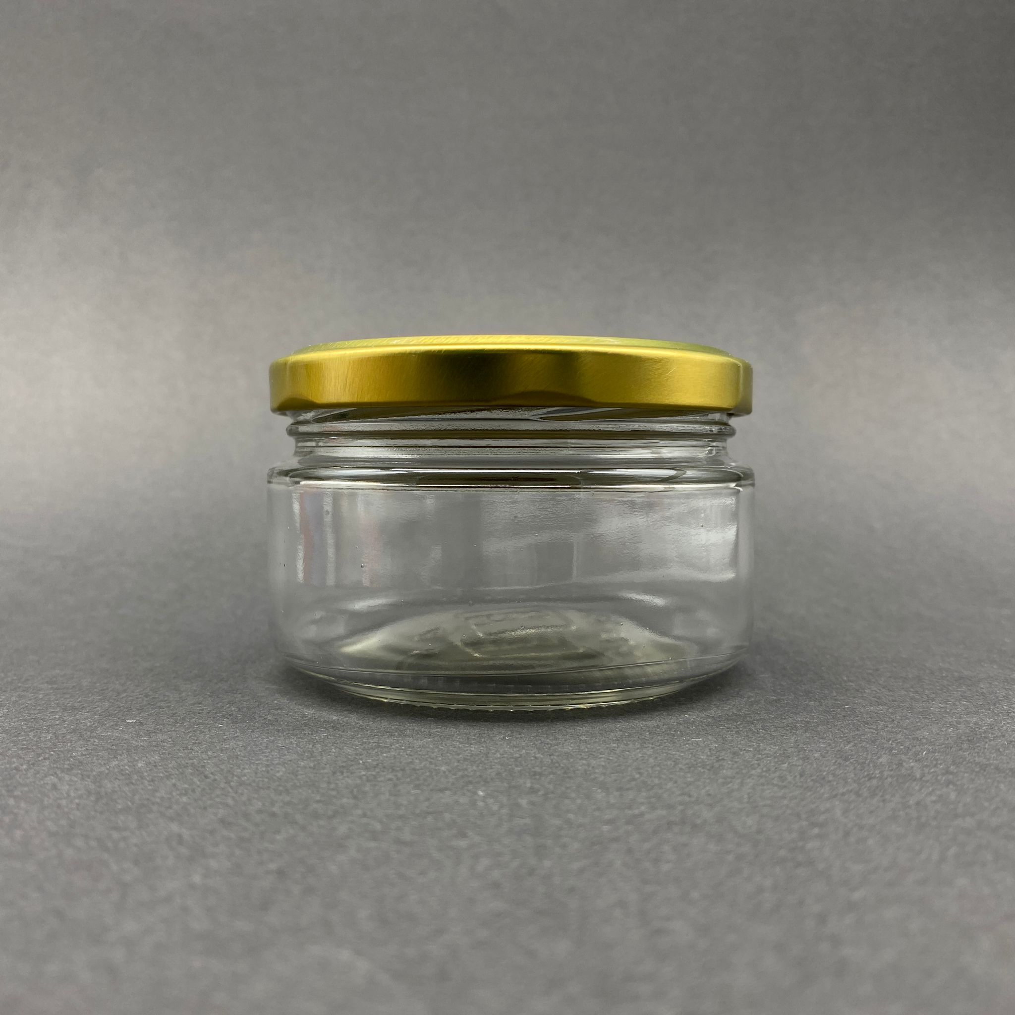 230 Cc Cam Kavanoz - Gold Metal Kapaklı - 230 Ml Cam Kavanoz - Geniş Magnolia Kavanozu