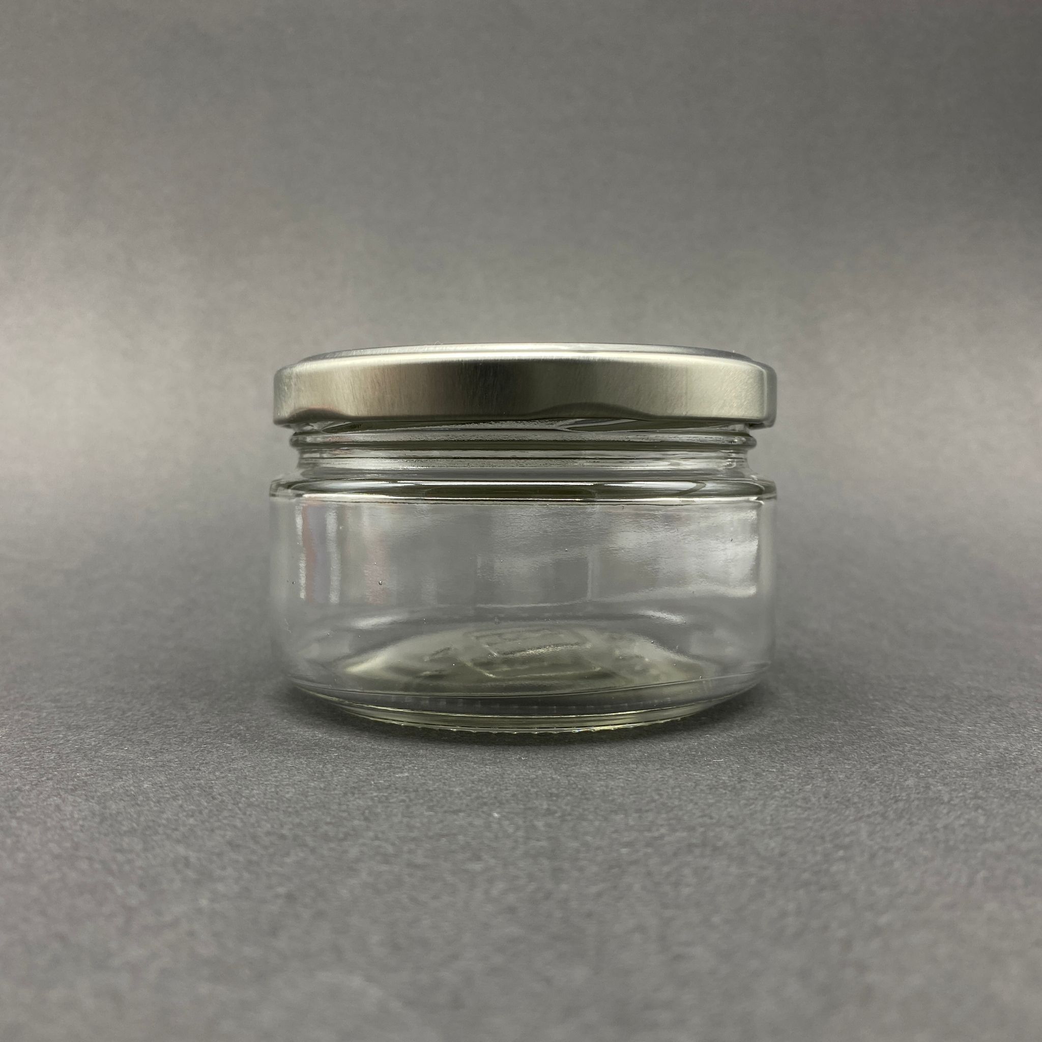 230 Cc Cam Kavanoz - Gümüş Metal Kapaklı - 230 Ml Cam Kavanoz - Geniş Magnolia Kavanozu