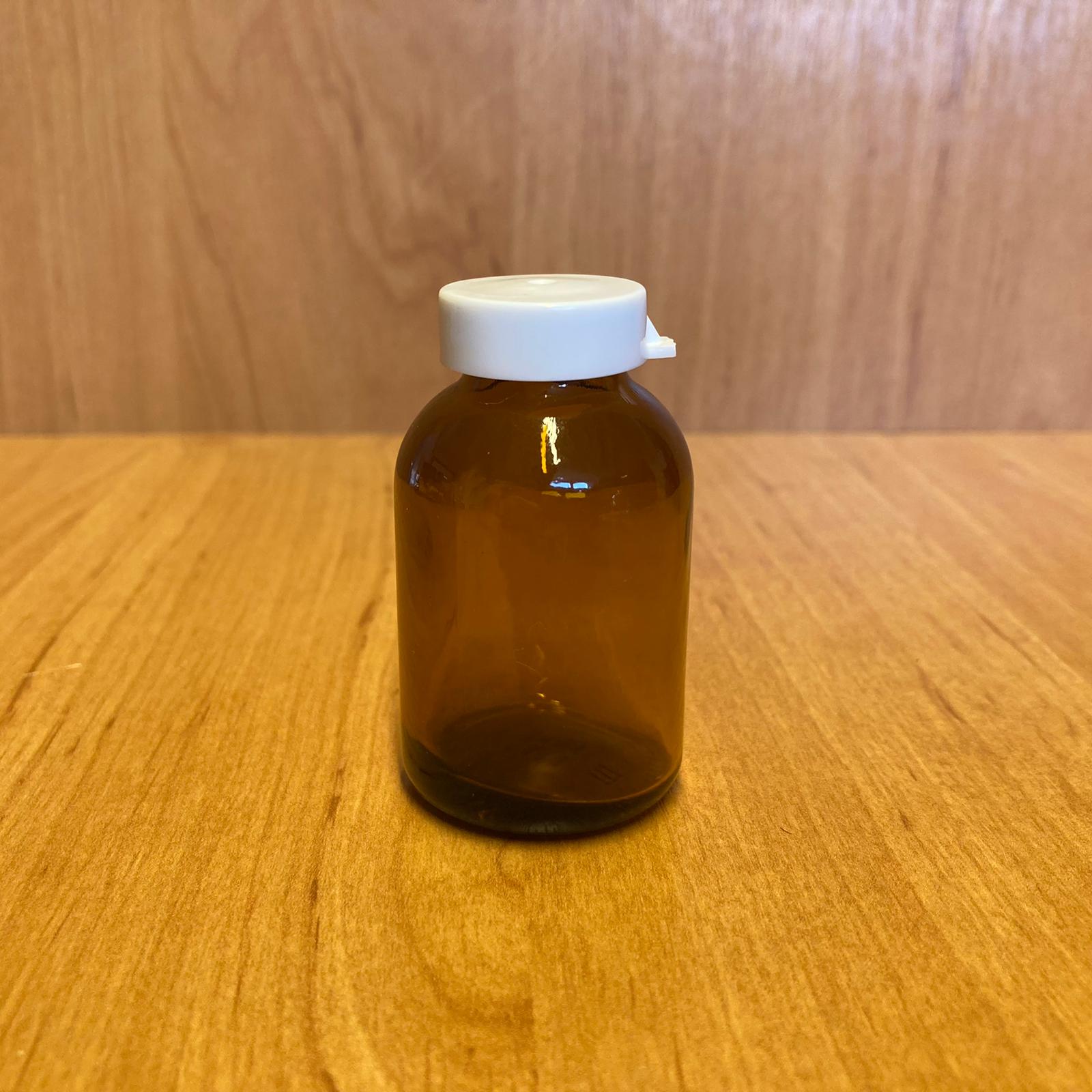 25 Cc Amber Flakon Penisilin Şişesi - Beyaz Kapaklı - 25 Ml Kapaklı Kahverengi Cam Şişe - Sızdırmaz - Elle Kapanır