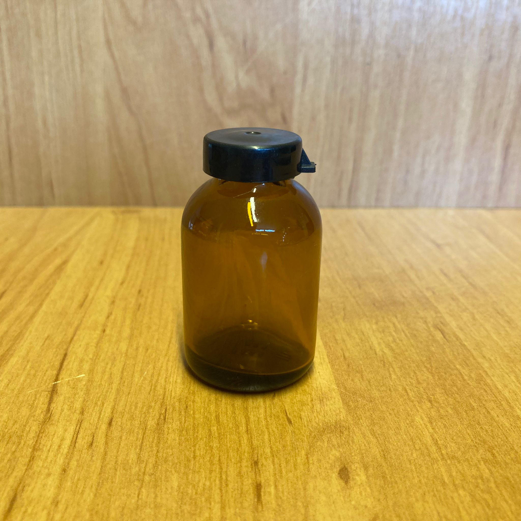 25 Cc Amber Flakon Penisilin Şişesi - Siyah Kapaklı - 25 Ml Kapaklı Kahverengi Cam Şişe - Sızdırmaz - Elle Kapanır