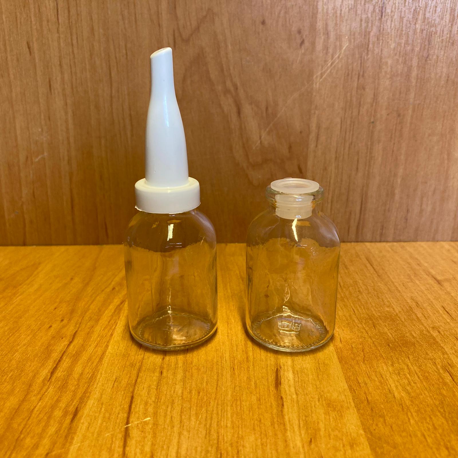 25 Cc Flakon Penisilin Şişesi - Beyaz Üstten Damlalıklı - Plastik Tıpalı - 25 Ml Damlalıklı Cam Şişe