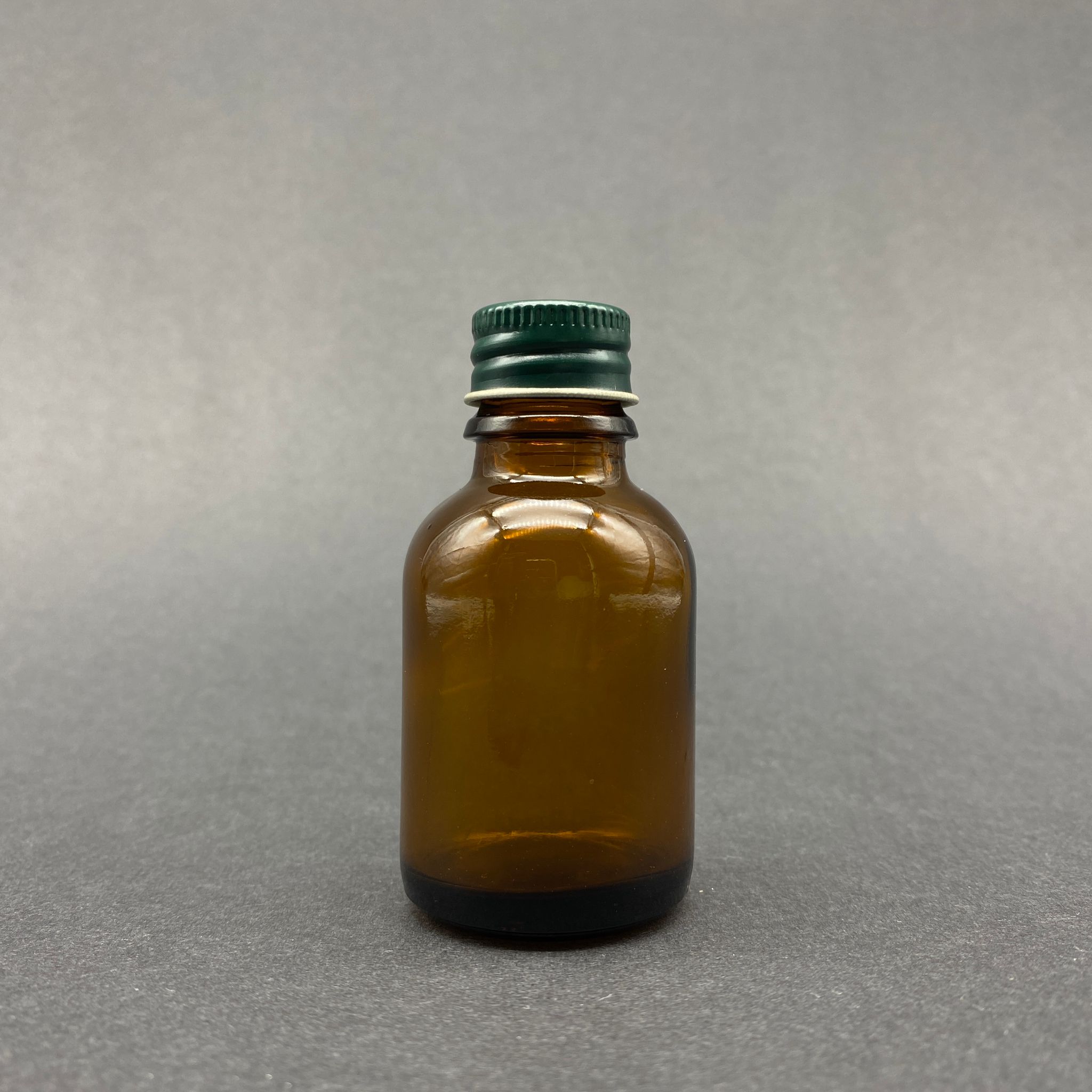 25 Cc Kahverengi Cam Şişe - Yeşil Vidalı Metal Kapaklı - 25 Ml Amber Standart Cam Şişe