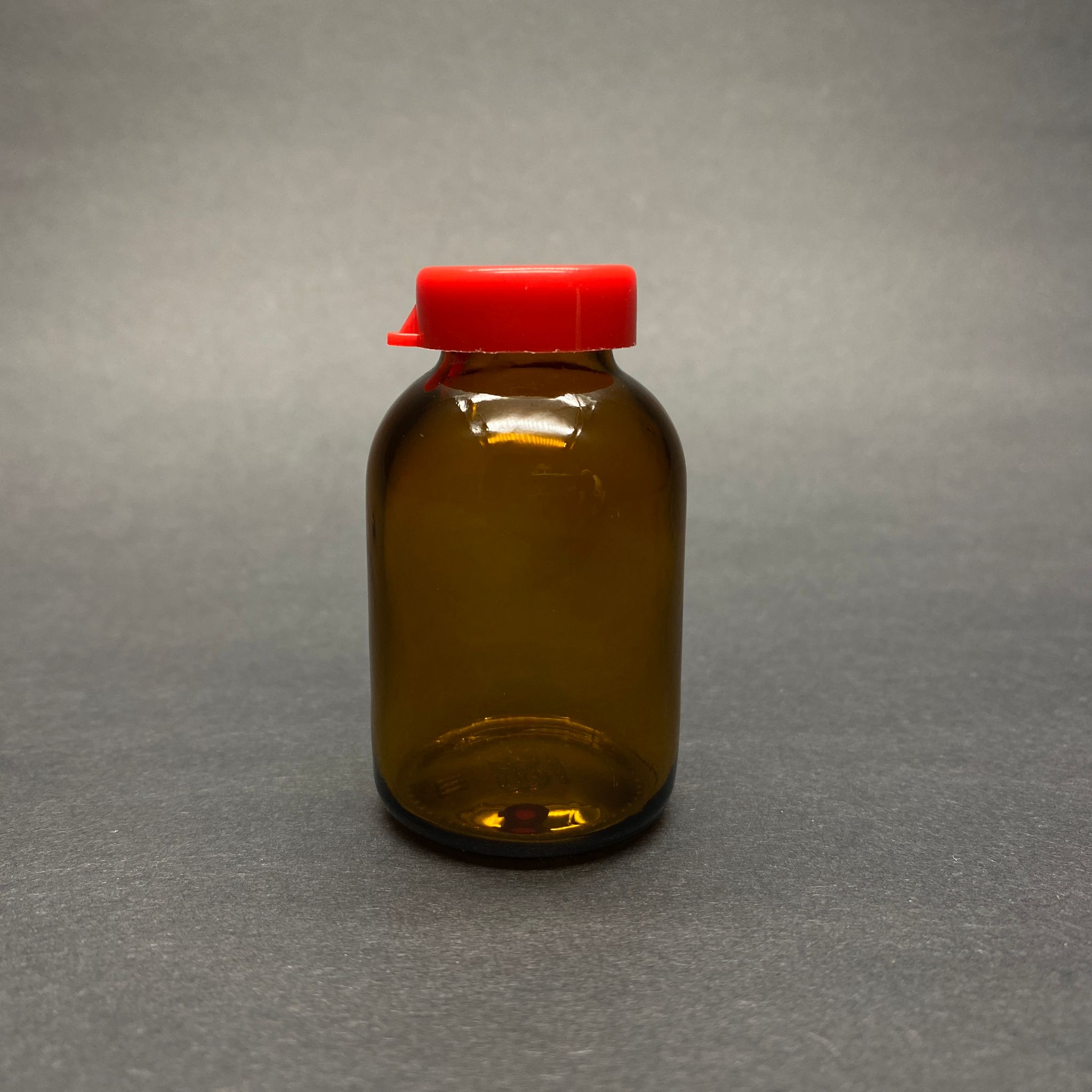 25 Cc Kapaklı Amber Cam Şişe - 25 Ml Aşı Şişesi - Penisilin Şişesi - Sızdırmaz Kırmızı Kapaklı Flakon Şişe Ecza Şişeleri