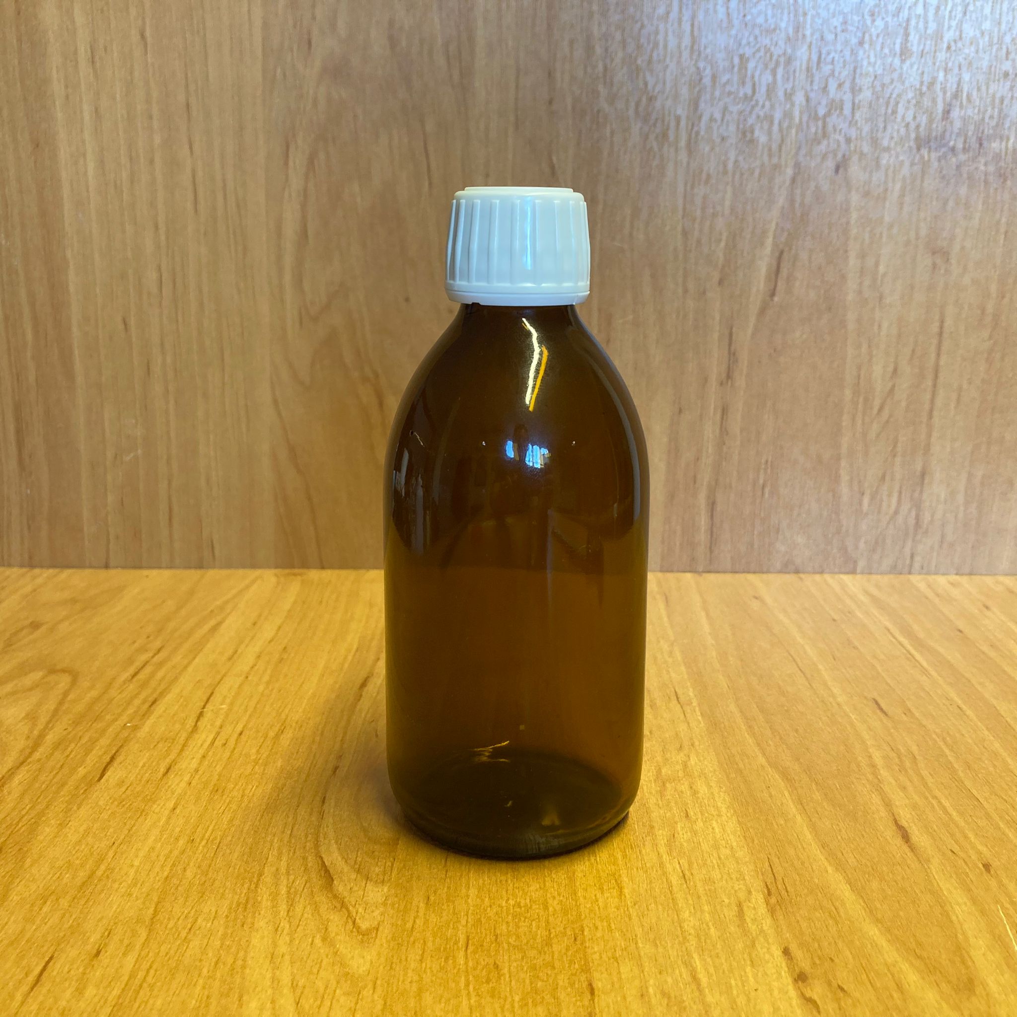 250 Cc Amber Cam Şişe - Beyaz Kilitli Plastik Kapaklı - 250 Ml Kahverengi Boş Şurup Şişesi
