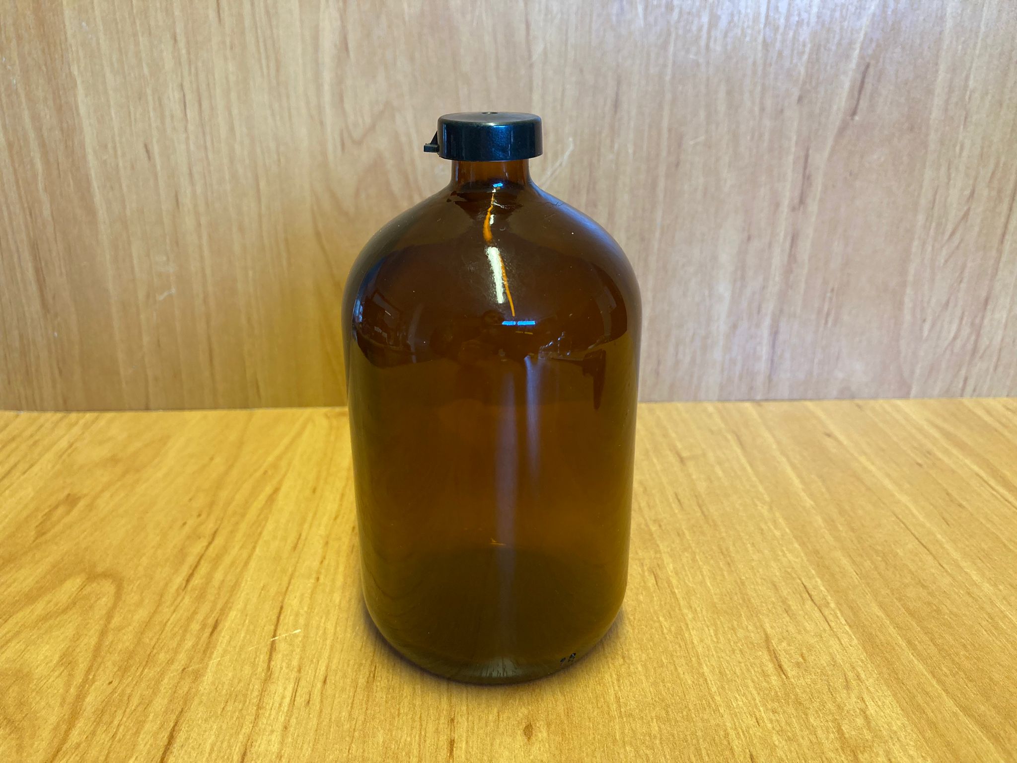 250 Cc Amber Flakon Penisilin Şişesi - Siyah Kapaklı - 250 Ml Kapaklı Kahverengi Cam Şişe - Sızdırmaz - Elle Kapanır