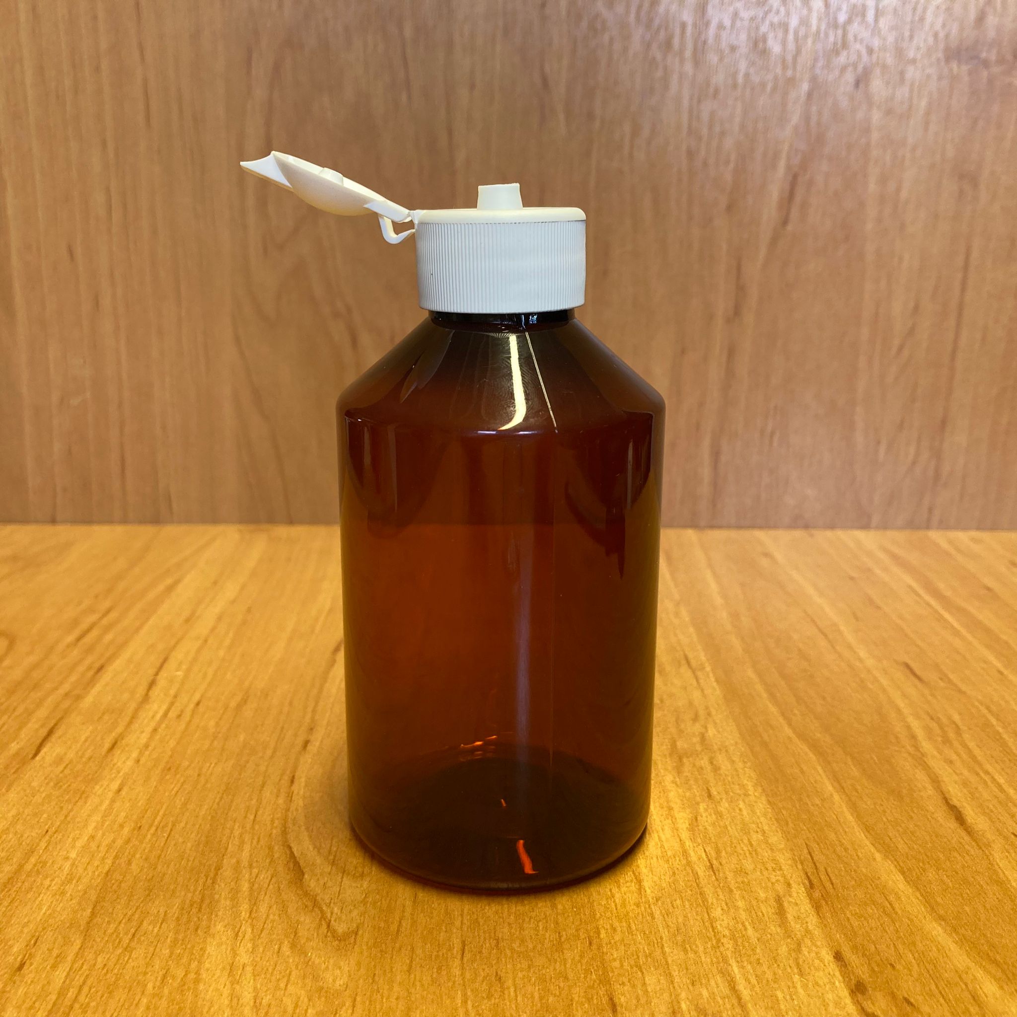 250 Cc Amber Plastik Şişe - Beyaz Akıtıcılı Fliptop Kapaklı - 250 Ml Kahverengi Boş Plastik Şişe - Açılır Kapanır Kapaklı