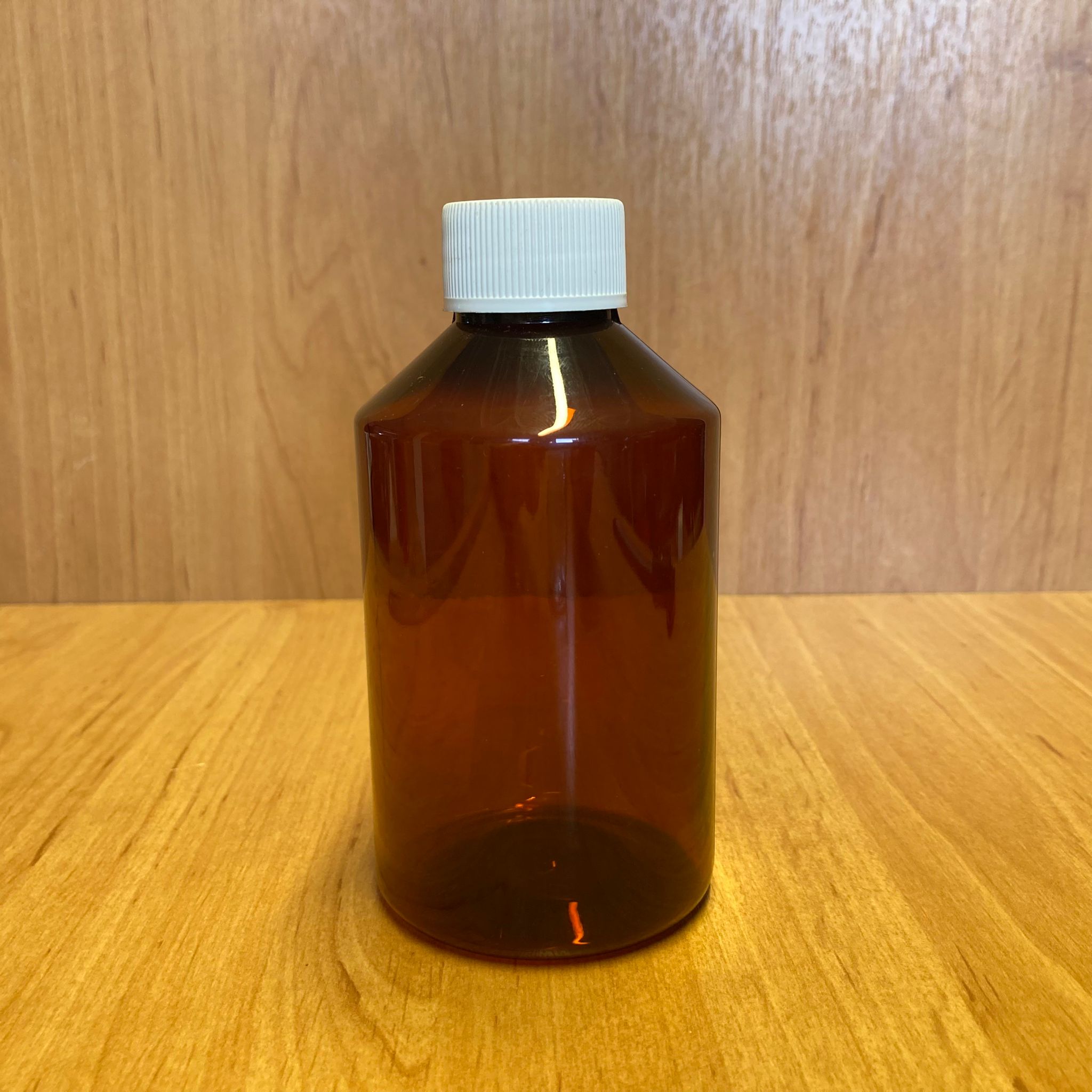 250 Cc Amber Plastik Şişe - Beyaz Plastik Kapaklı - 250 Ml Kahverengi Boş Plastik Şişe