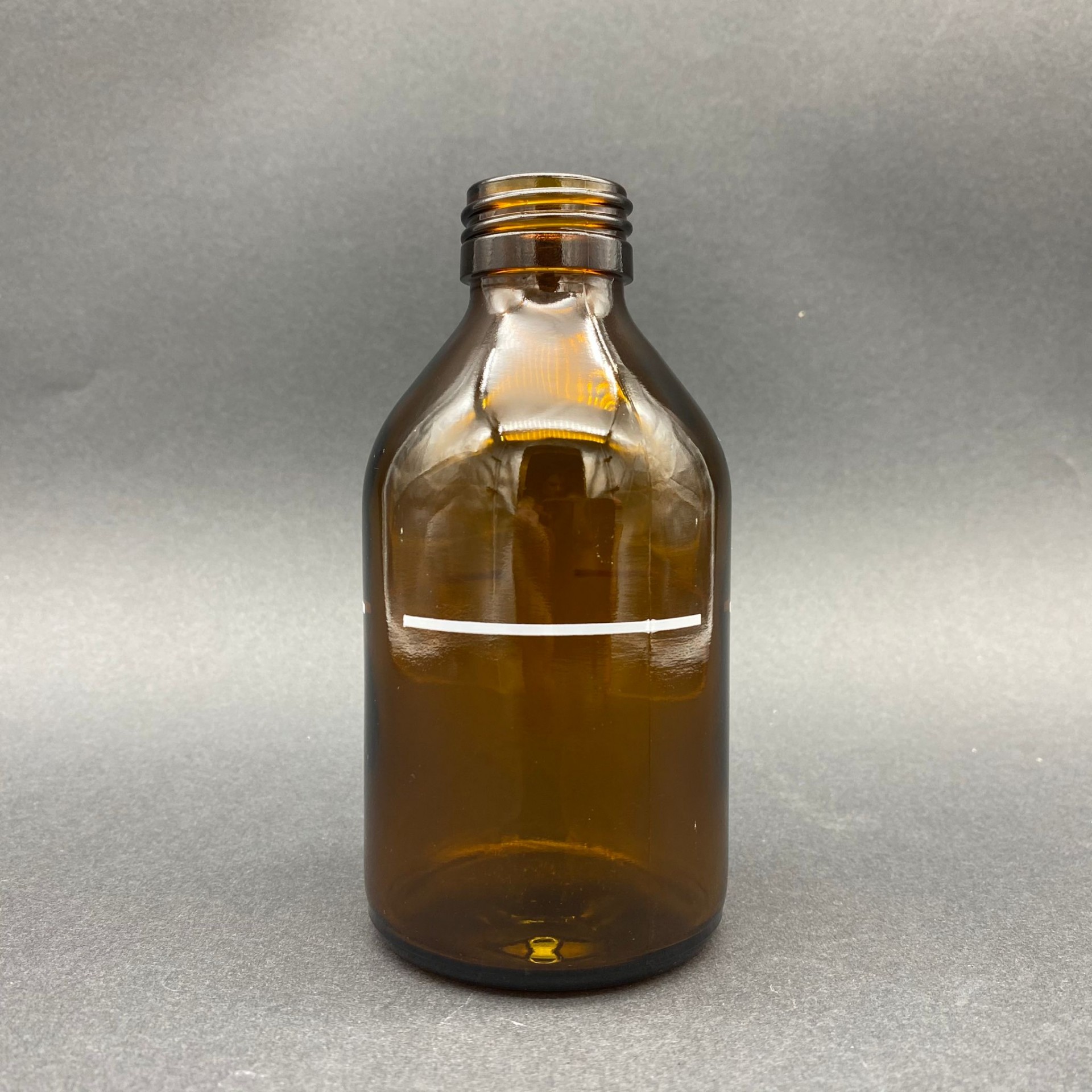 250 Cc Amber Şeritli Cam Şişe Kapaksız (31 Ağız) - 250 Ml Cam Şişe - Kahverengi