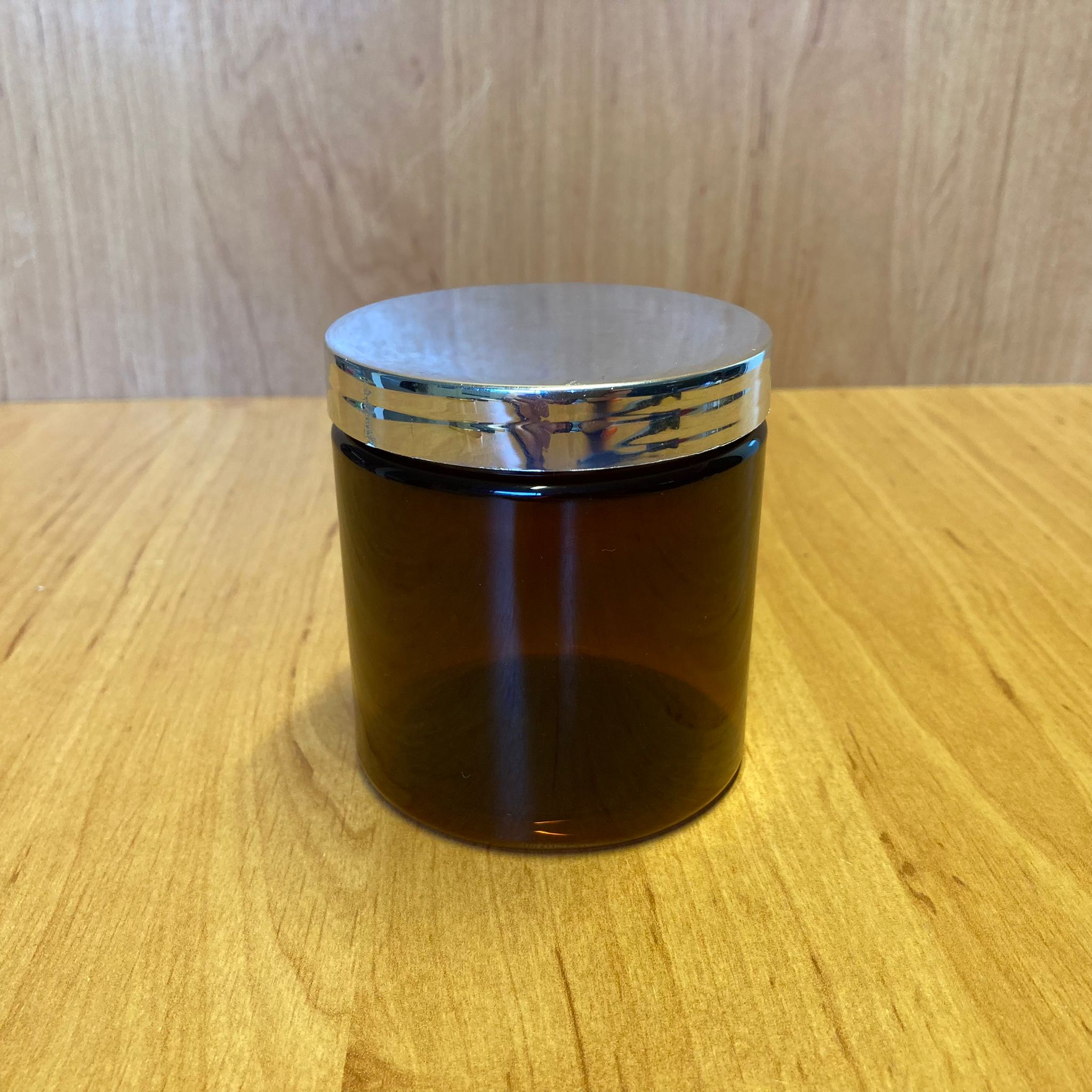 250 Cc Amber Sert Plastik Kavanoz - Gümüş Kapaklı - 250 Ml Plastik Krem Kavanozu