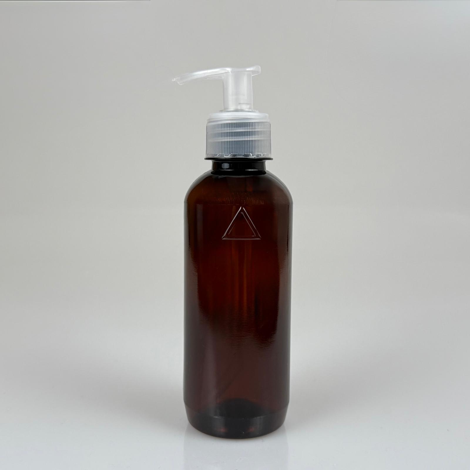 250 Cc Amber Sert Plastik Şişe - Şeffaf Pompalı - Uzun Model - 250 Ml Kahverengi Pompalı Pet Şişe