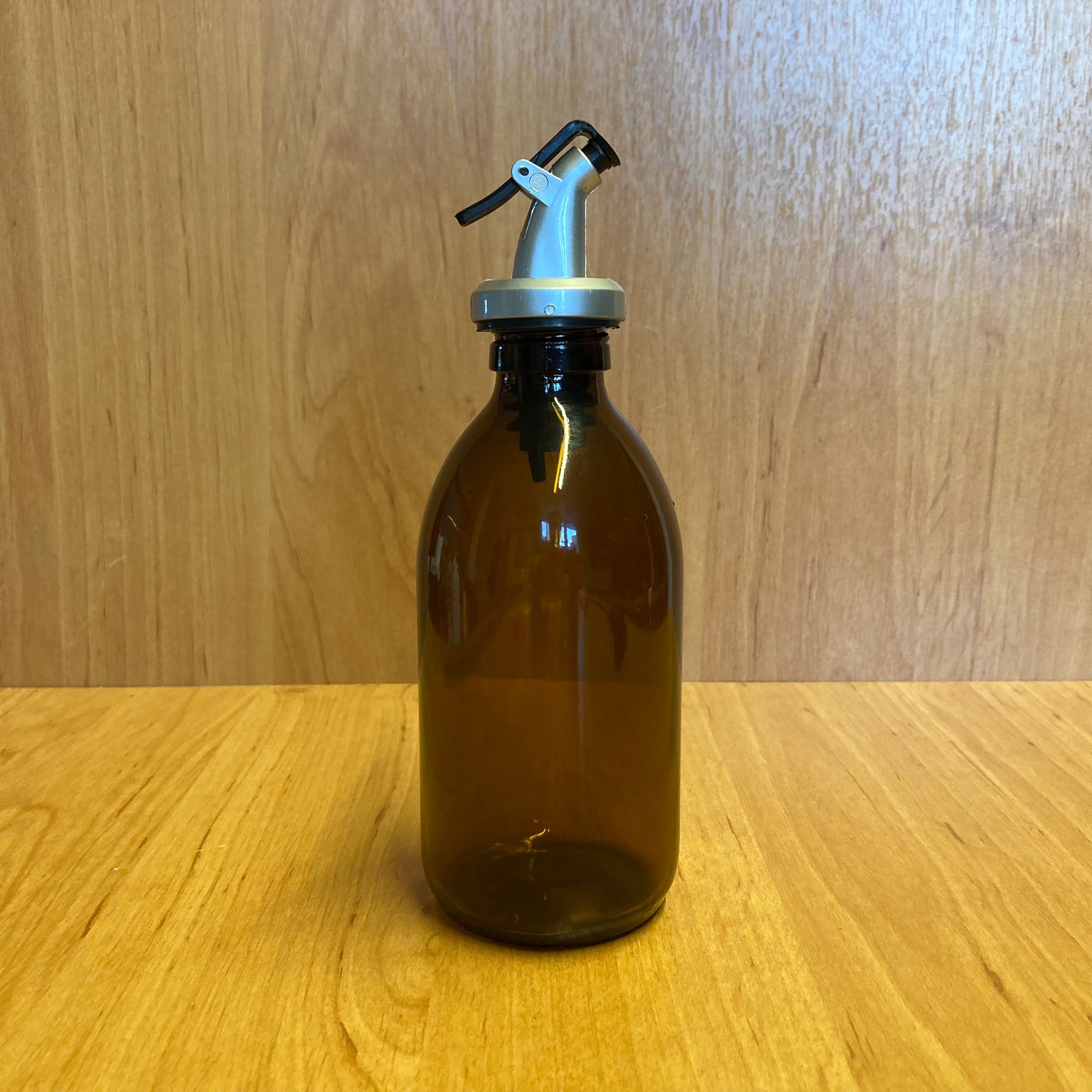 250 Cc Amber Yağdanlık Şişesi - 250 Ml Cam Yağlık Sirkelik Şişe - Gri Akıtıcılı Damlatmaz Yağlık/ Sirkelik