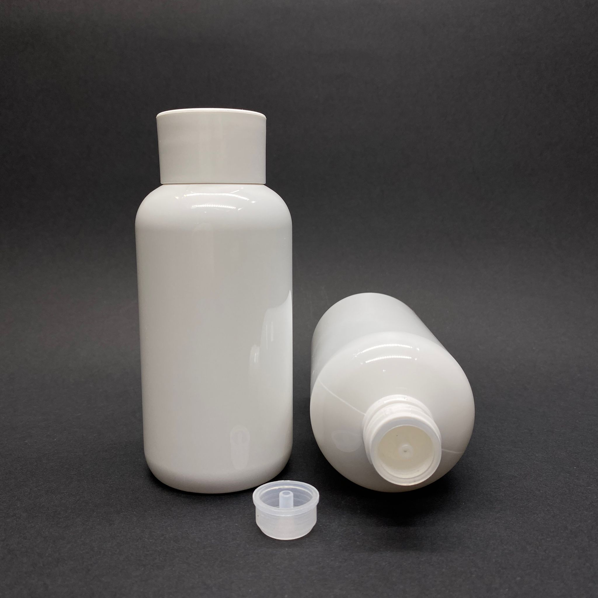 250 Cc Beyaz Plastik Şişe Zeynep Model - Beyaz Derin Kapaklı + Kolonya Tıpalı  - 250 Ml Tombul Pet Şişe