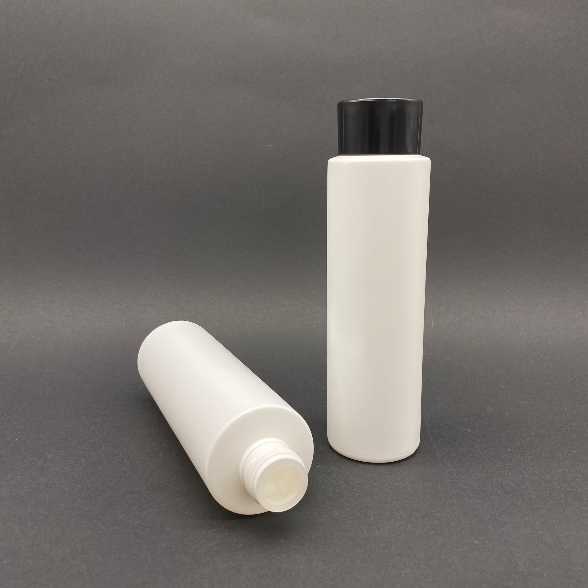 250 Cc Beyaz Polietilen Şişe - Siyah Kolonya Kapaklı - Kolonya Tıpalı - 250 Ml Plastik Kolonya Şişesi