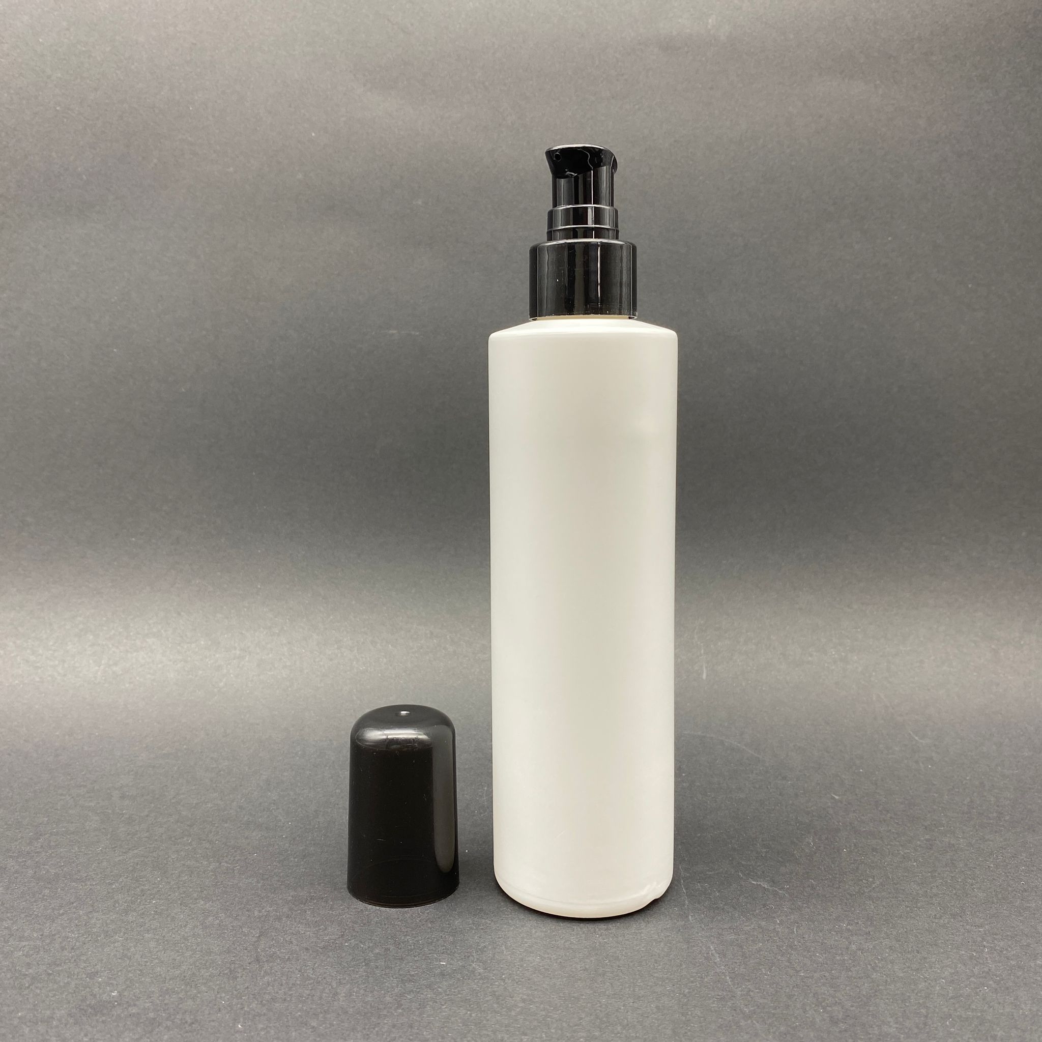 250 Cc Beyaz Polietilen Şişe - Siyah Losyon Pompalı - 250 Ml Pompalı Plastik Şişe