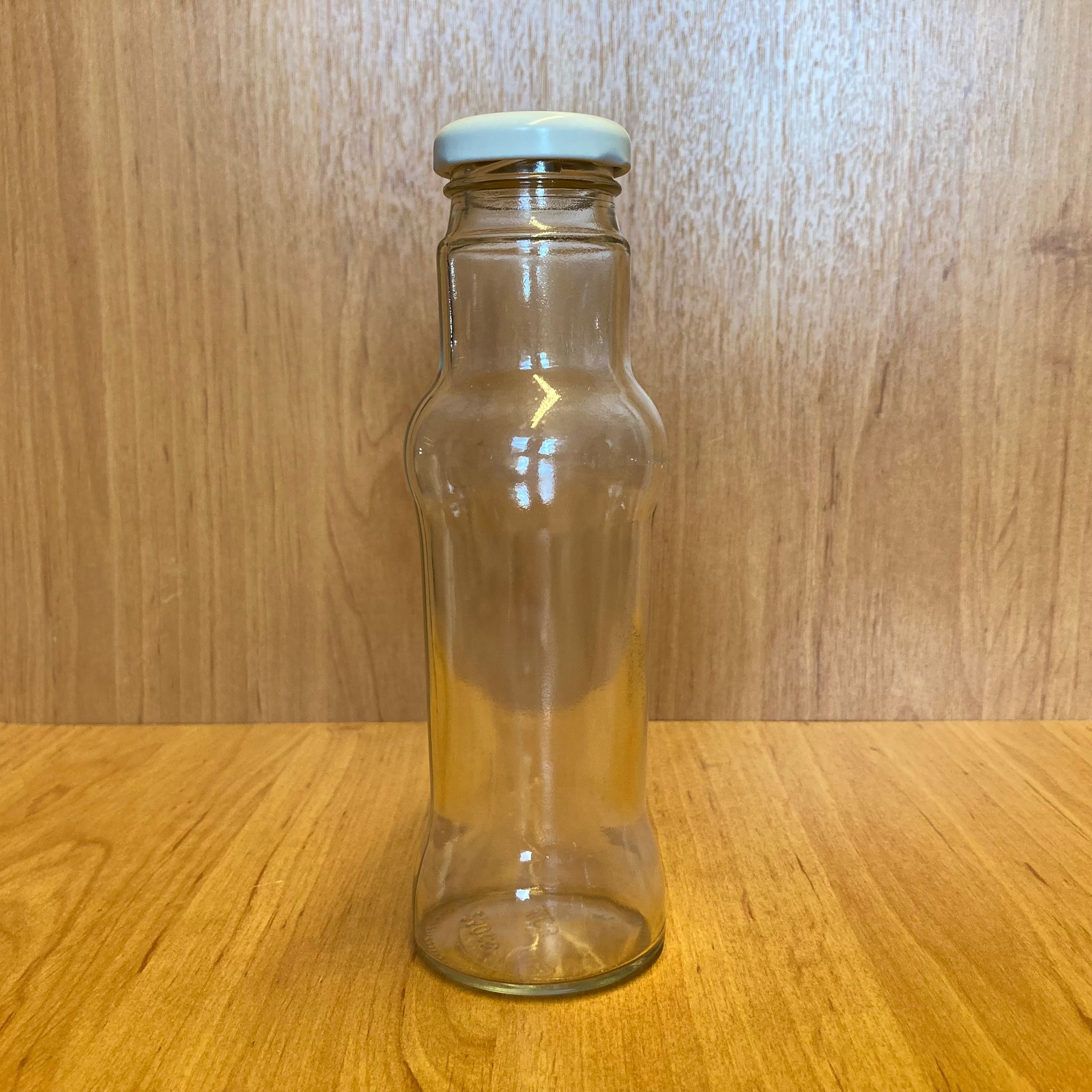 250 Cc Boğazlı Cam Meyve Suyu Şişesi - Beyaz Metal Kapaklı - 250 Ml Cam Şişe - Konserveye Uygun