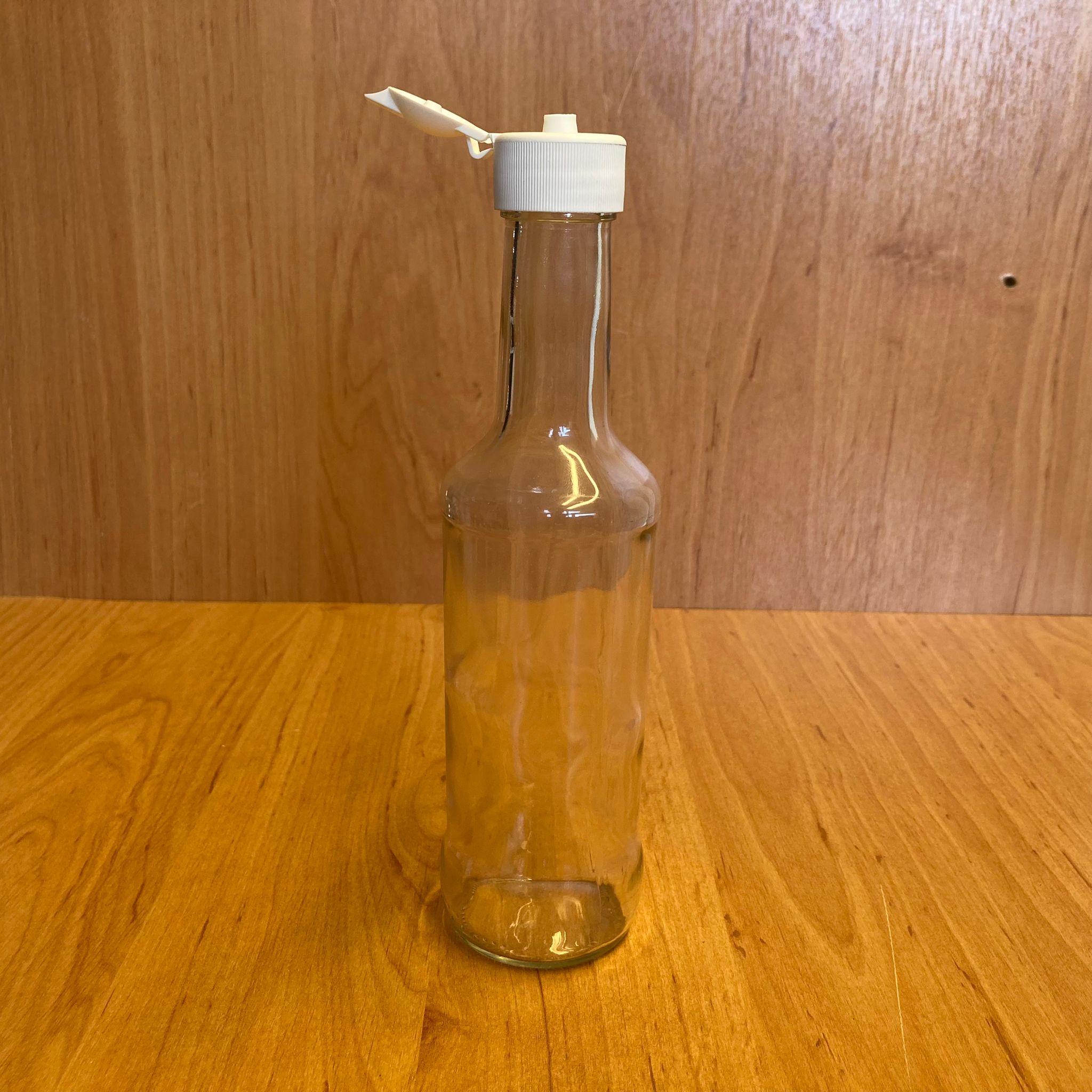 250 Cc Boğazlı Cam Şişe - Beyaz Akıtıcılı Fliptop Kapaklı - 250 Ml Boş Cam Şişe - Açılır Kapanır Kapaklı